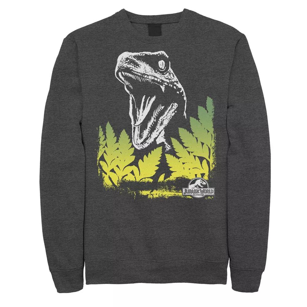 Men's Jurassic World Raptor Roaring Behind Bushes Fleece Pullover,  Product Image