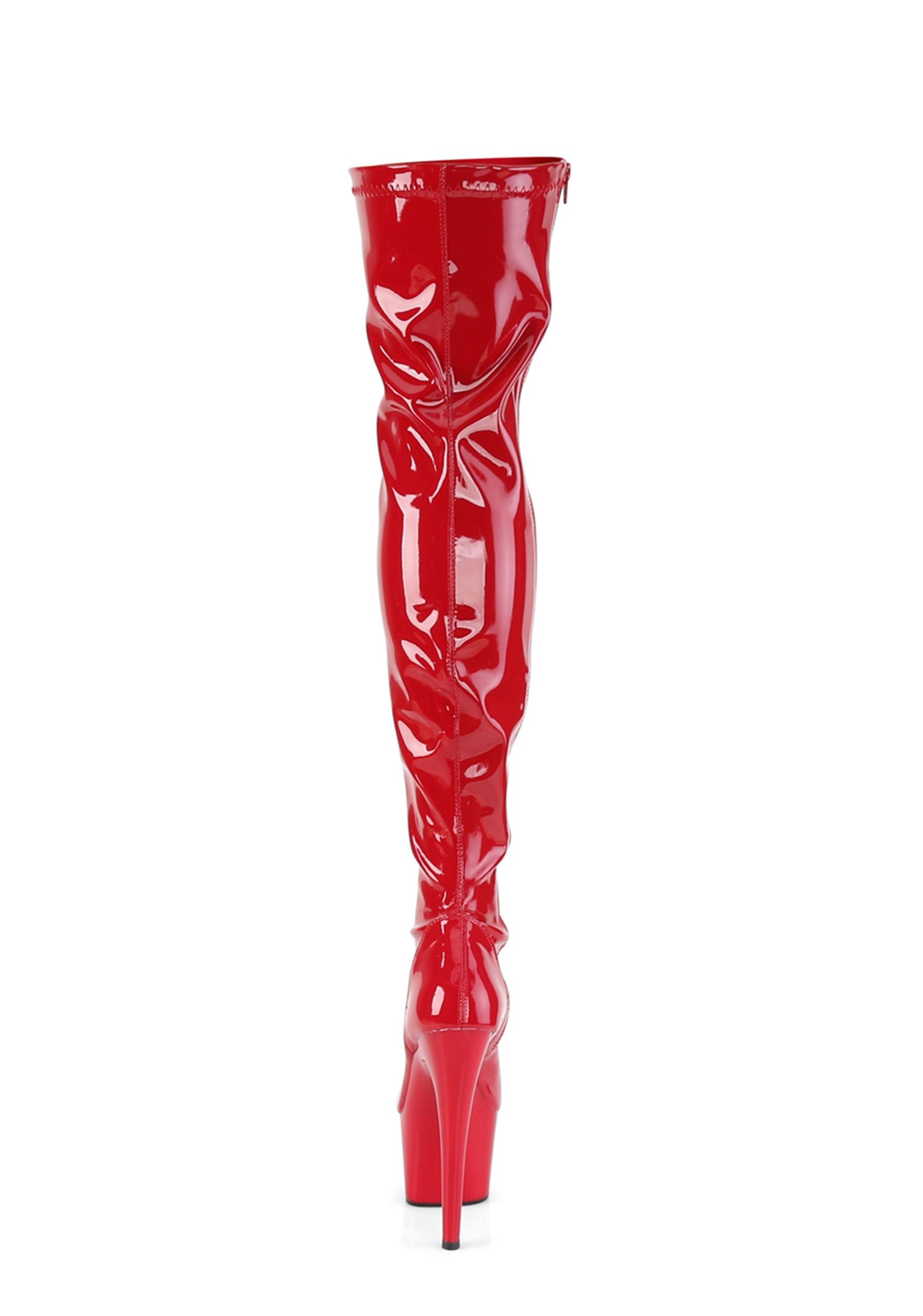Pleaser Adore 3000 Platform Boots - Patent Red Product Image