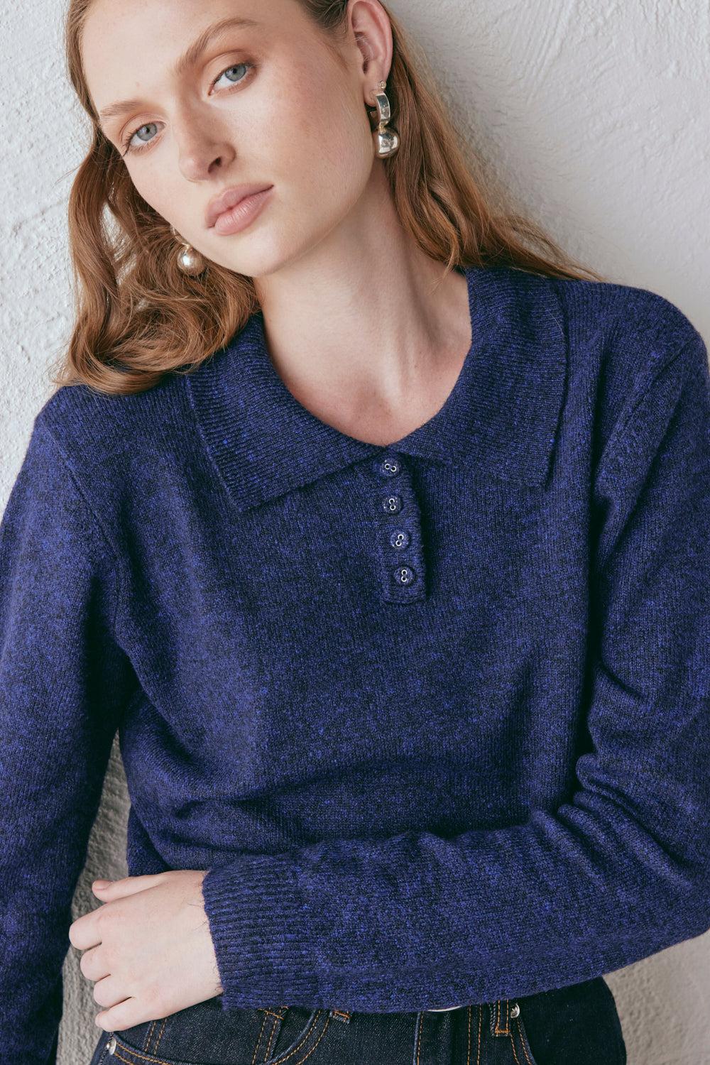 Bronte Knit Jumper Navy Marle Product Image