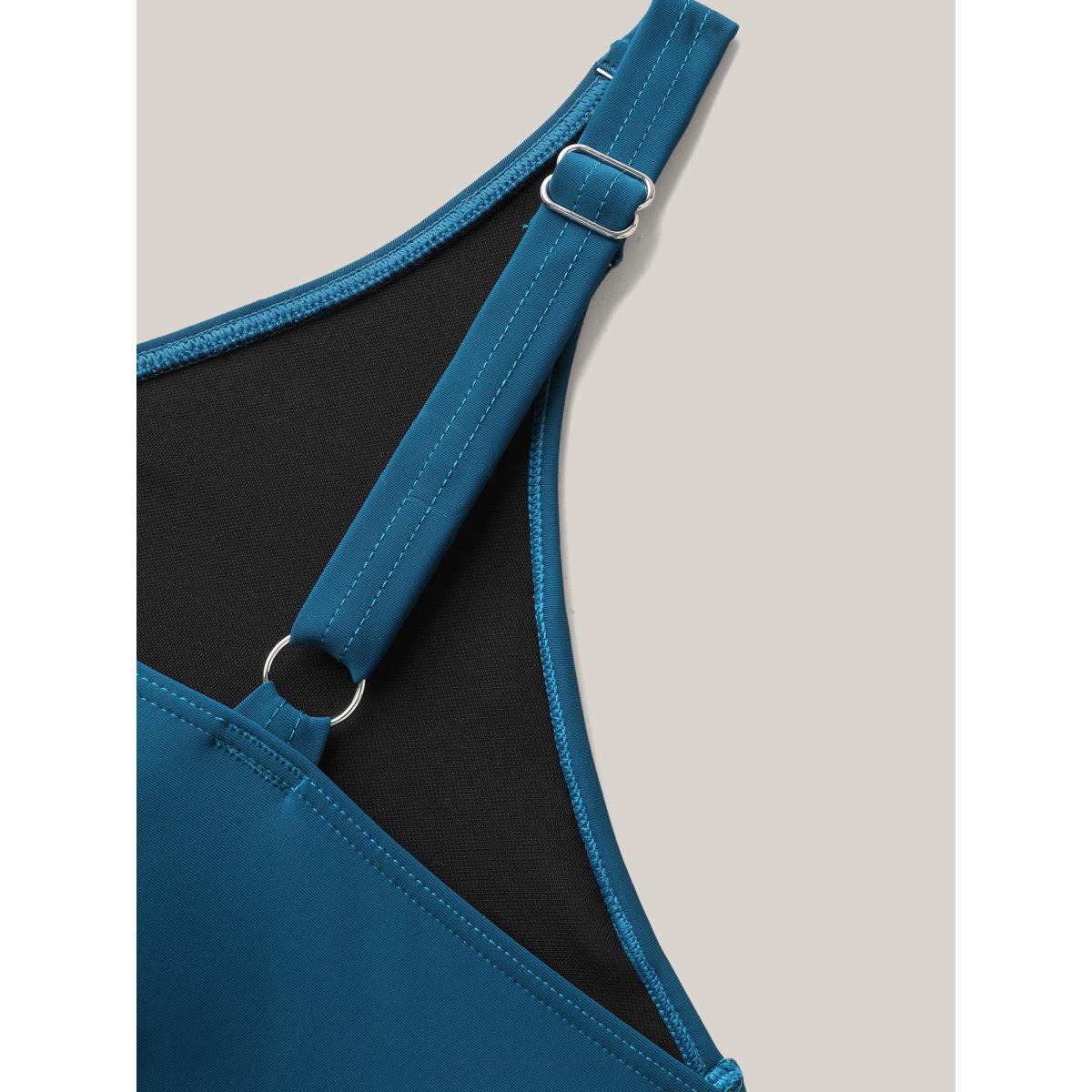 Plus Size Ruched Tummy Control One-Piece Swimsuit Women's Swimwear Cyan Beach Gathered Curve Bathing Suits High stretch One Pieces BloomChic 28/5X Product Image