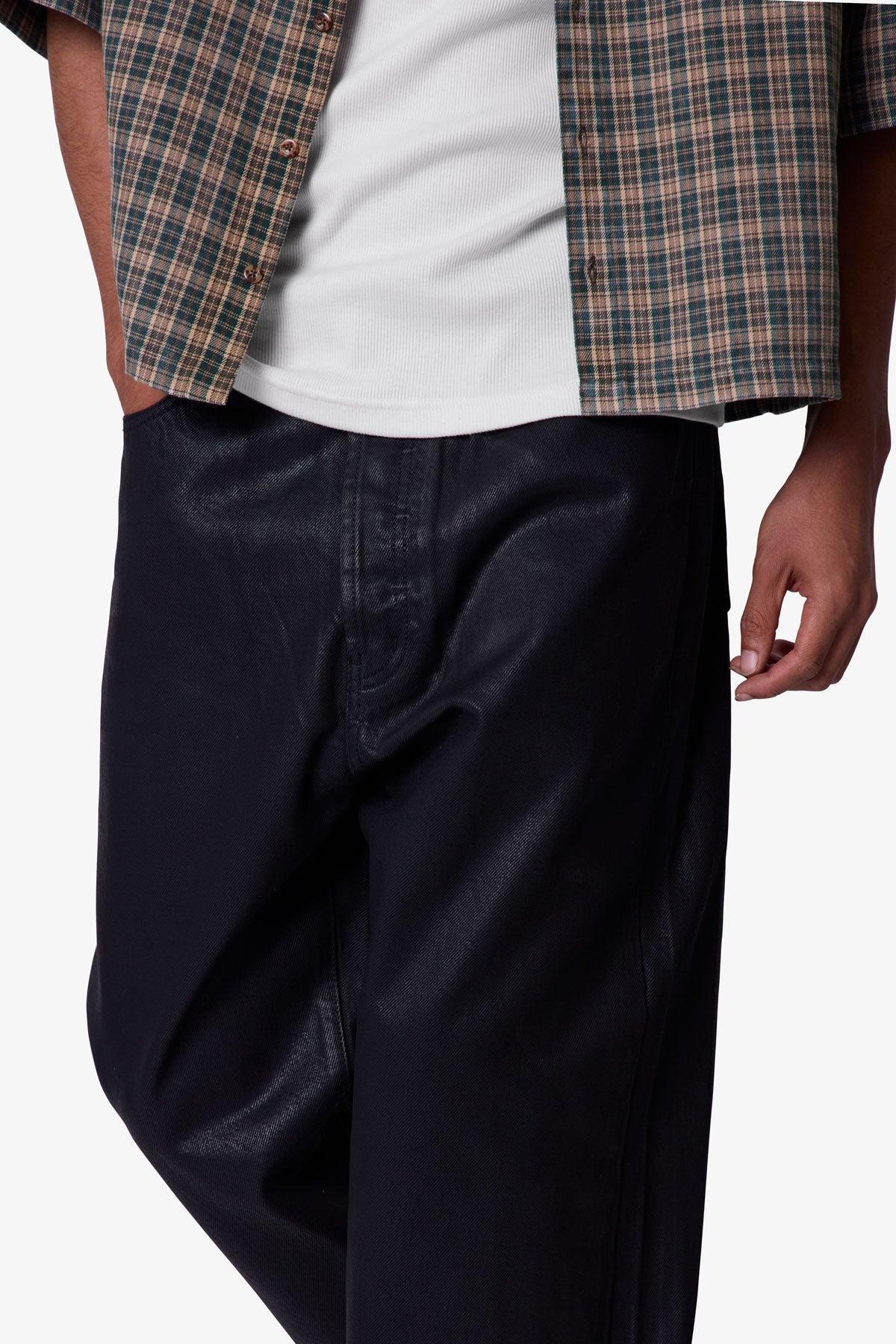 Waxed Ultra Baggy Denim - Black Product Image