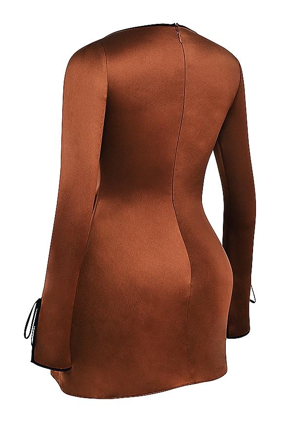 Sakina  copper satin mini dress Product Image