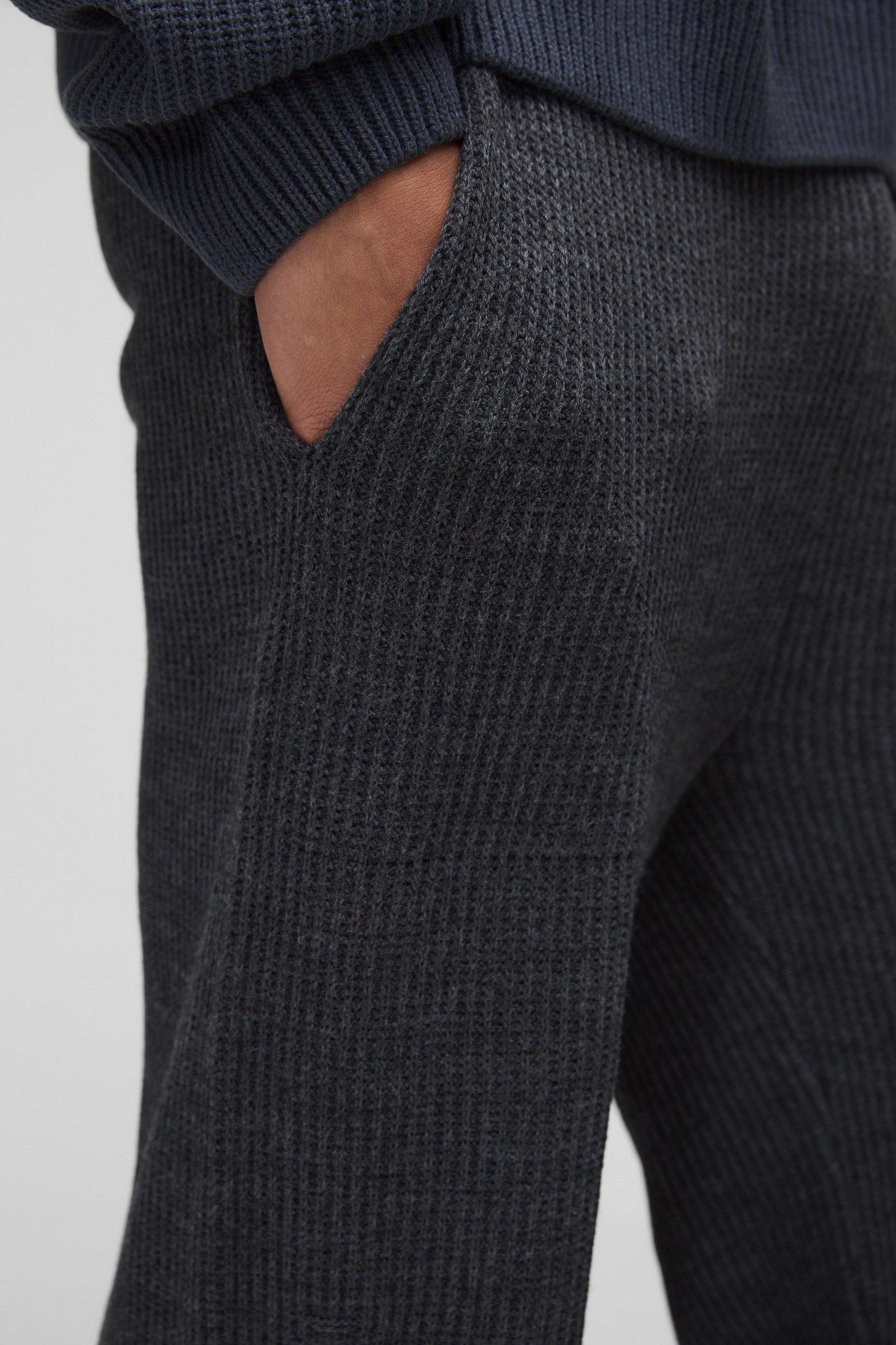 Slim Fit Flared Ribbed Cross Knitted Sweatpants | boohooMAN USA Product Image