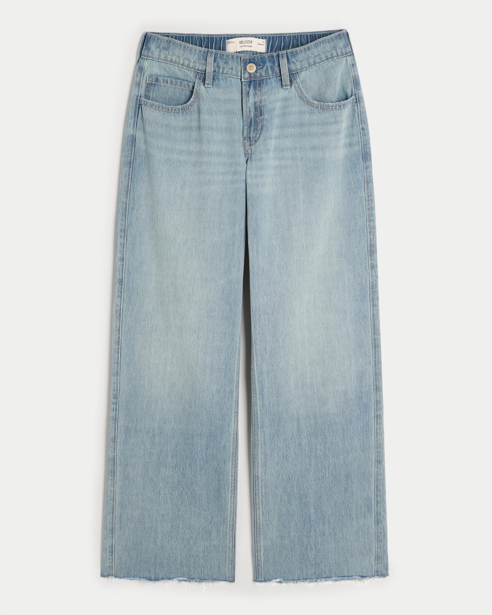 Low-Rise Light Wash Comfort Waistband Baggy Jeans Product Image