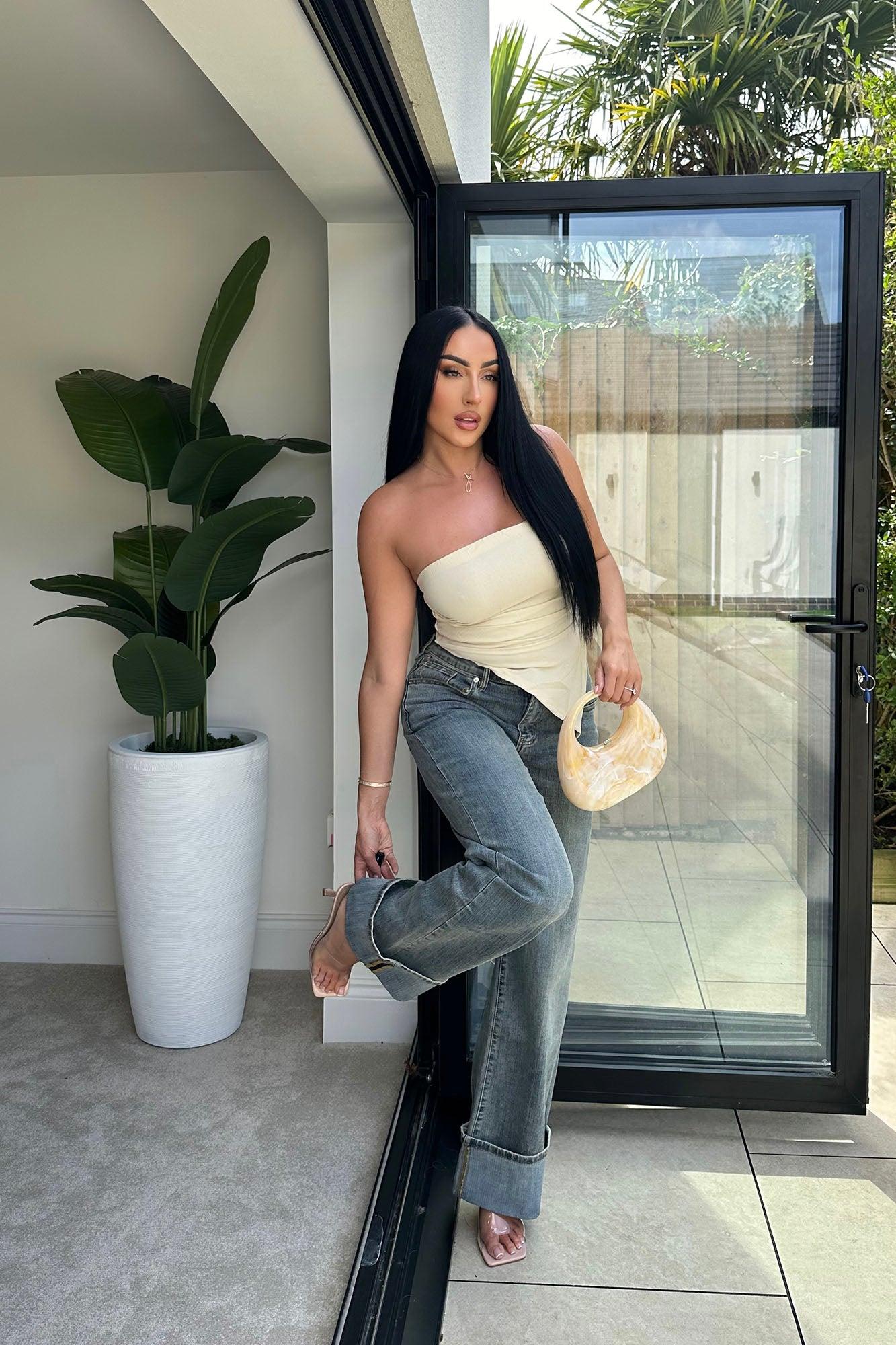 It's Clear To See Tinted Stretch Straight Leg Jeans - Vintage Wash Product Image