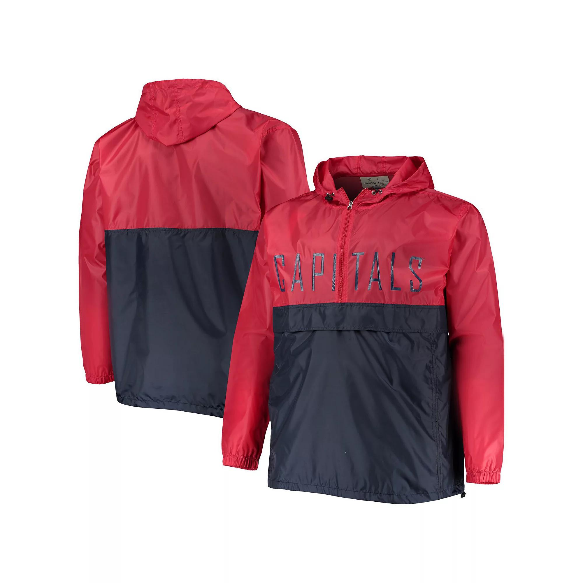 Men's Red Washington Capitals Big & Tall Anorak Half-Zip Pullover Hoodie,  Product Image