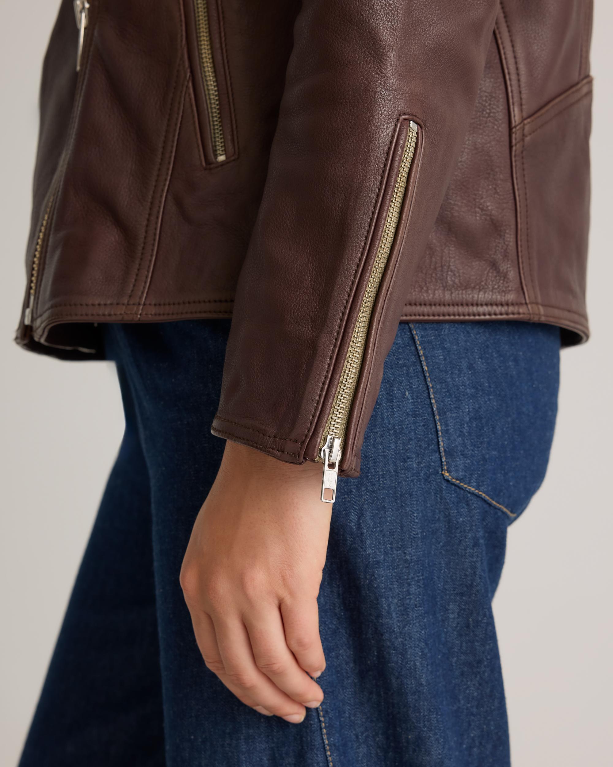 Quince | Women's Oversized Biker Jacket Size XS, Leather Product Image