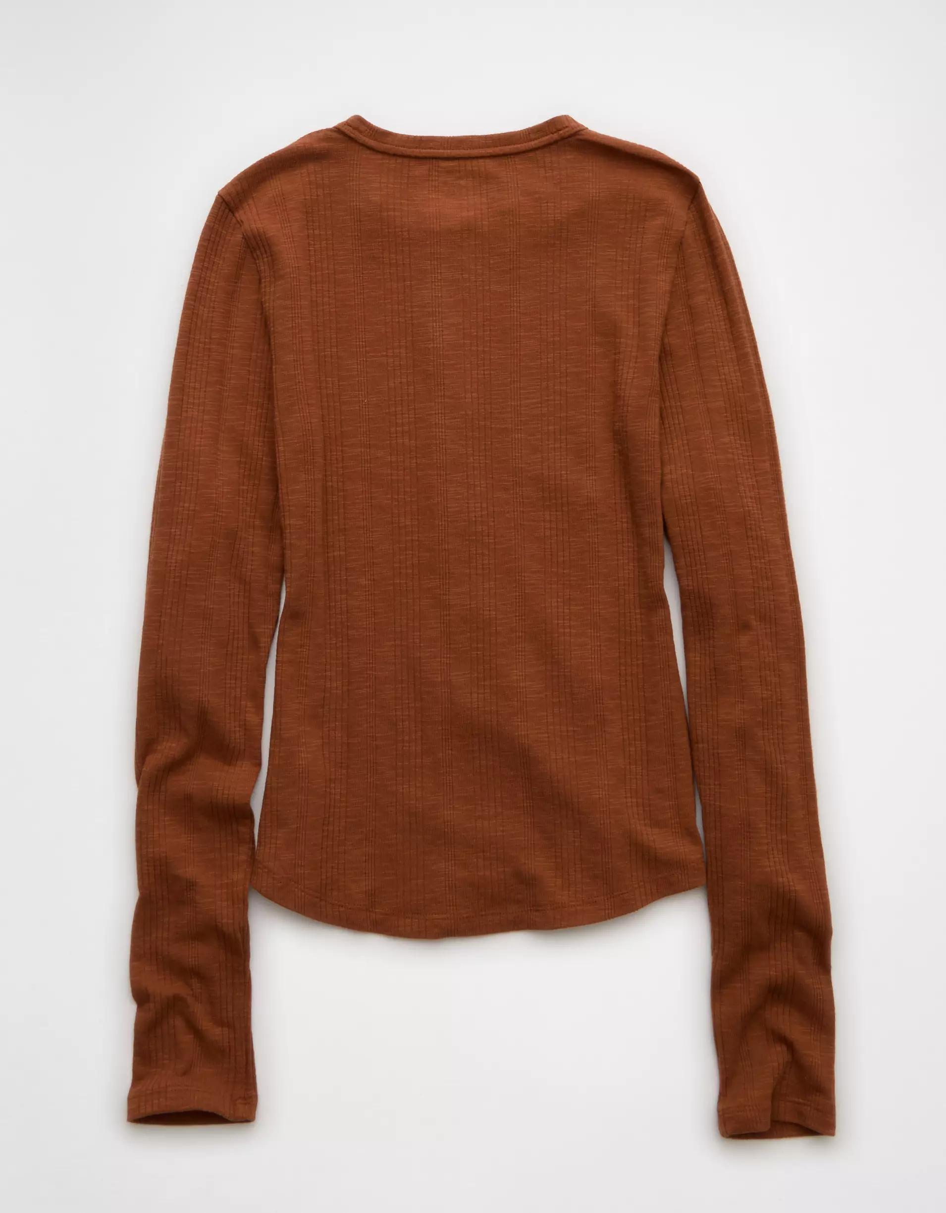 AE Long Sleeve Henley T-Shirt Product Image