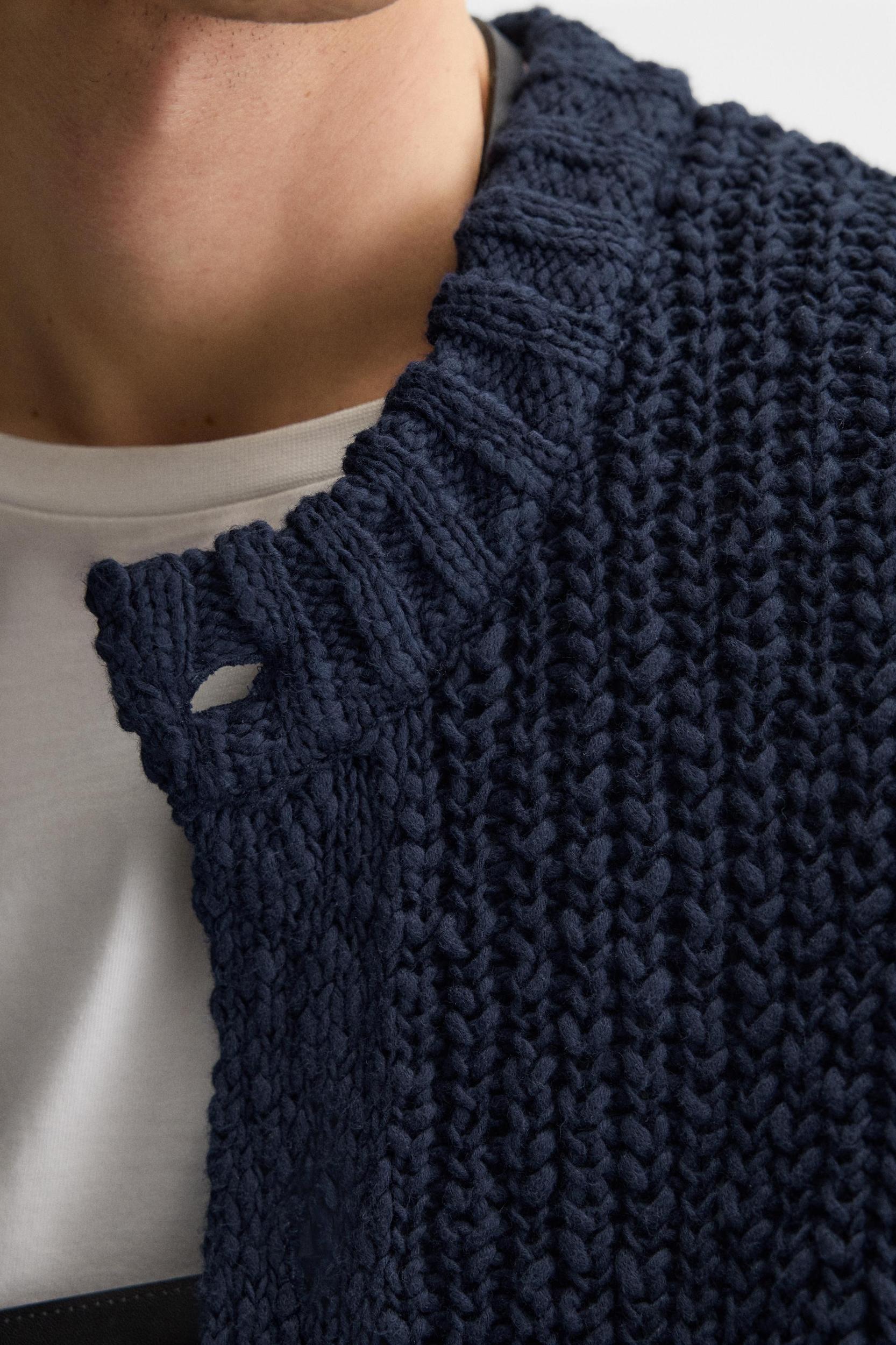 TEXTURED COTTON CARDIGAN Product Image