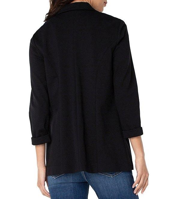 Liverpool Los Angeles Petite Size Super Stretch Ponte Knit Open Front Boyfriend Blazer Product Image