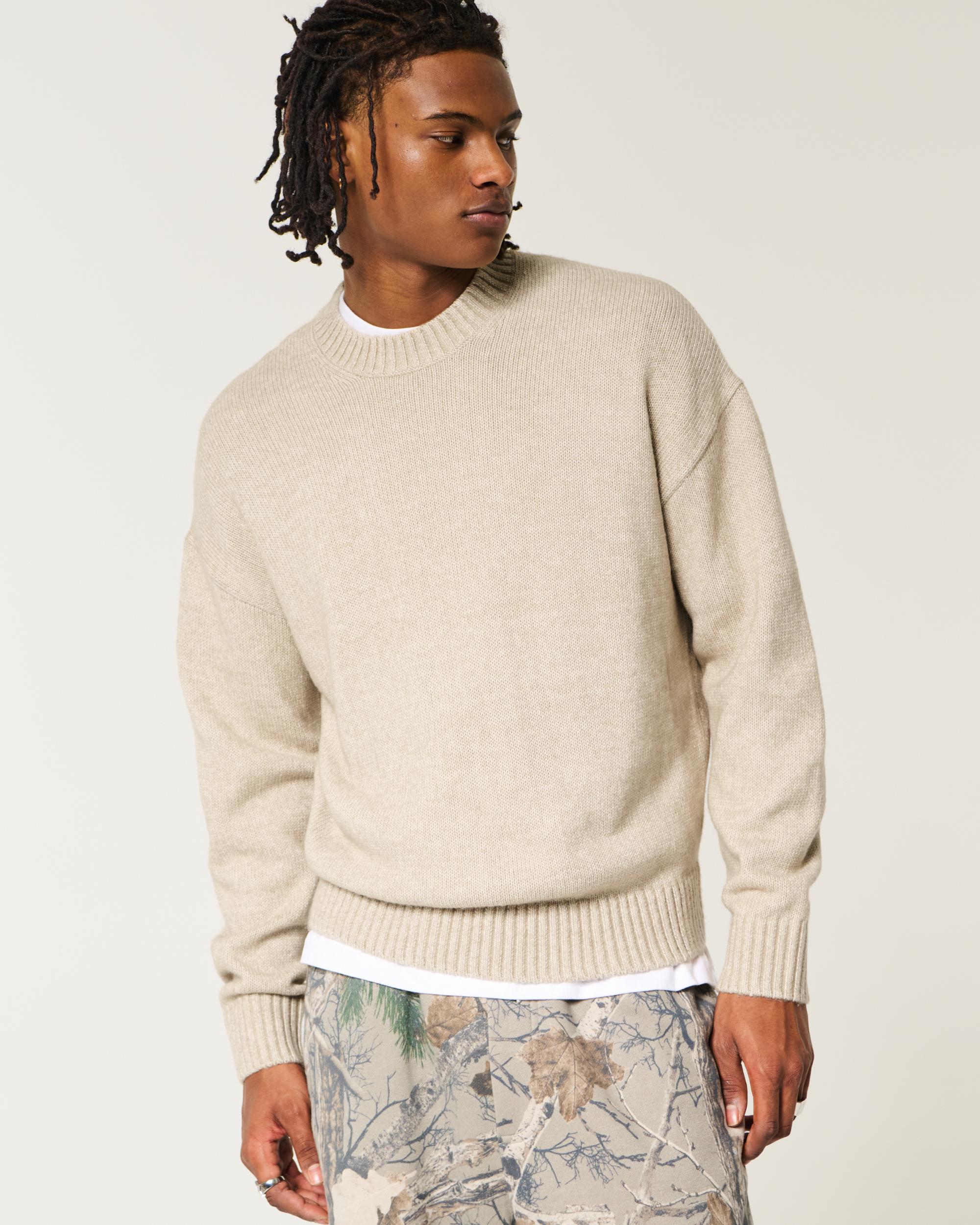 Boxy Airspun Knit Crew Sweater Product Image