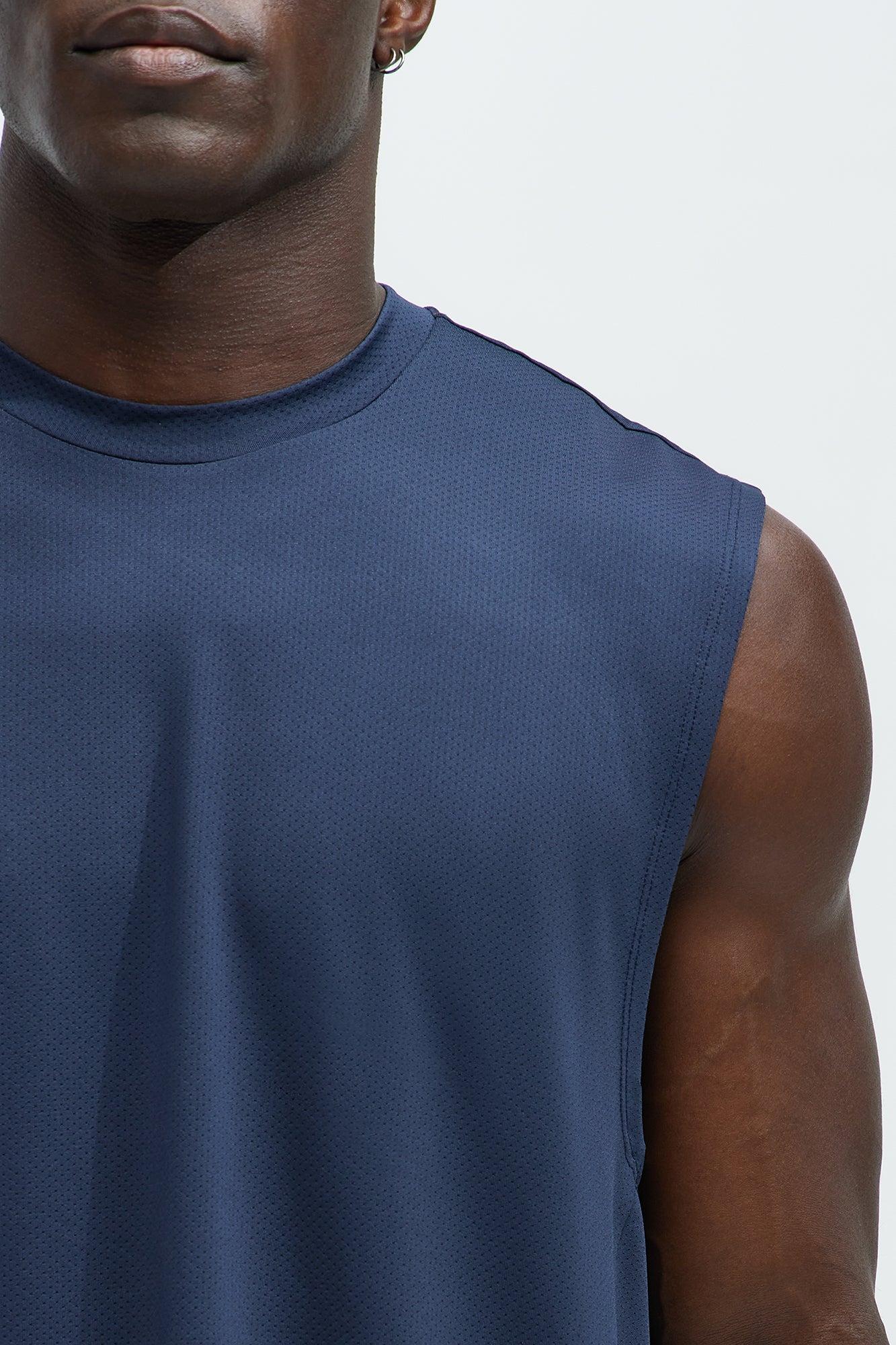 Vital Active Cut Off Tee - Navy Product Image