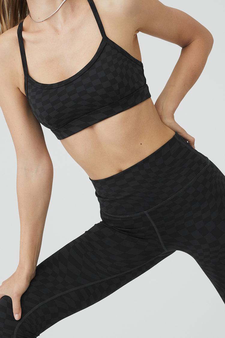 Jacquard High-Waist Checkered Legging - Black/Anthracite Product Image