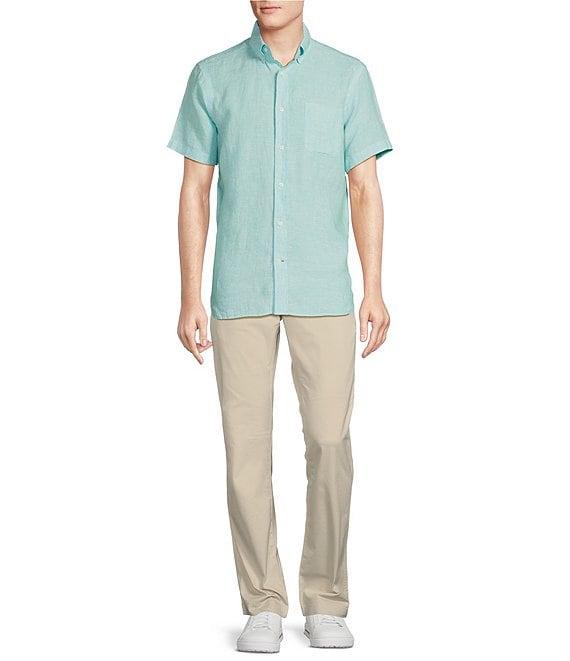 Cremieux Blue Label Solid Linen Short Sleeve Woven Shirt Product Image