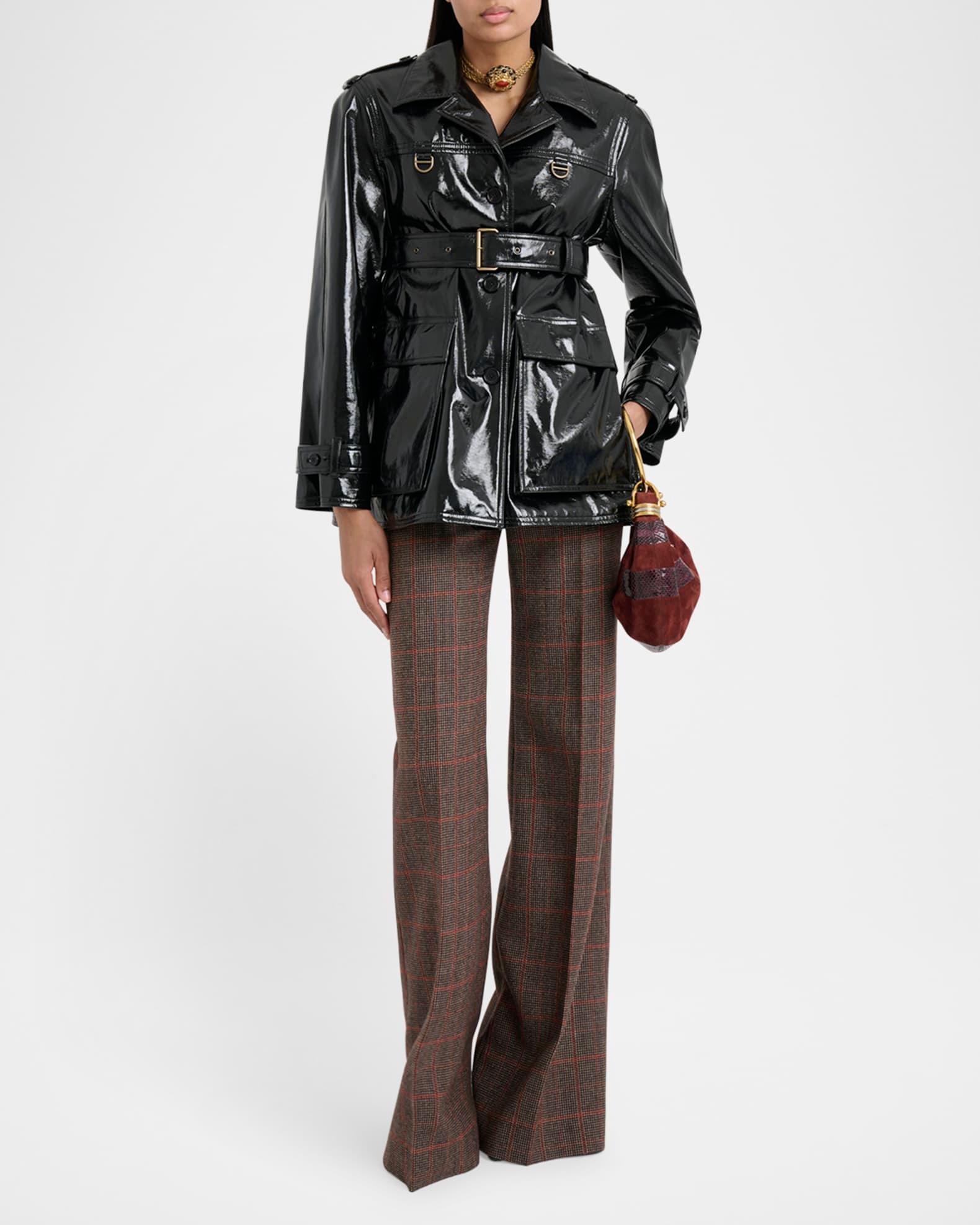 Plaid Wide-Leg Pants Product Image