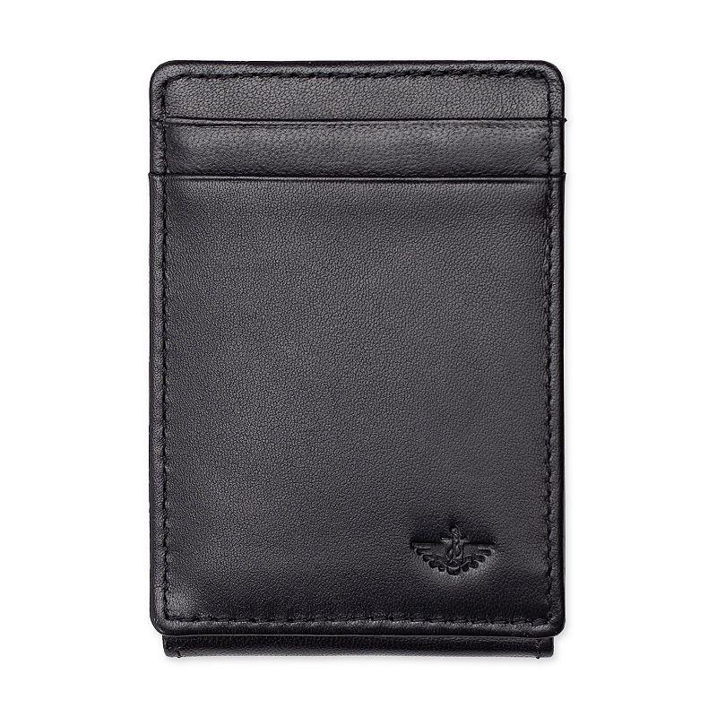 Men's Dockers® RFID-Blocking Smooth Leather Front Pocket Wallet with Magnetic Money Clip, Black Product Image