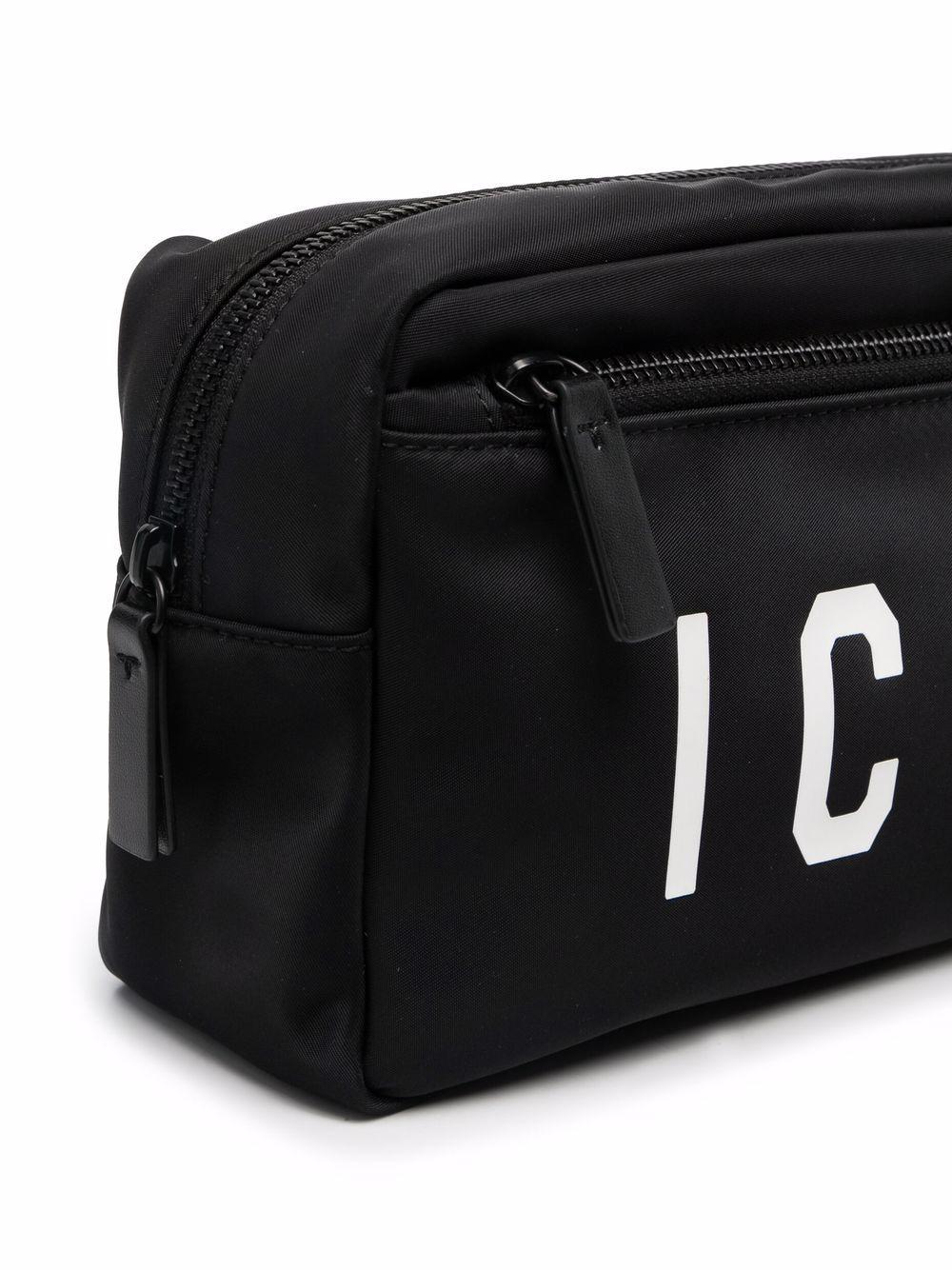 logo-print zipped wash bag  Product Image