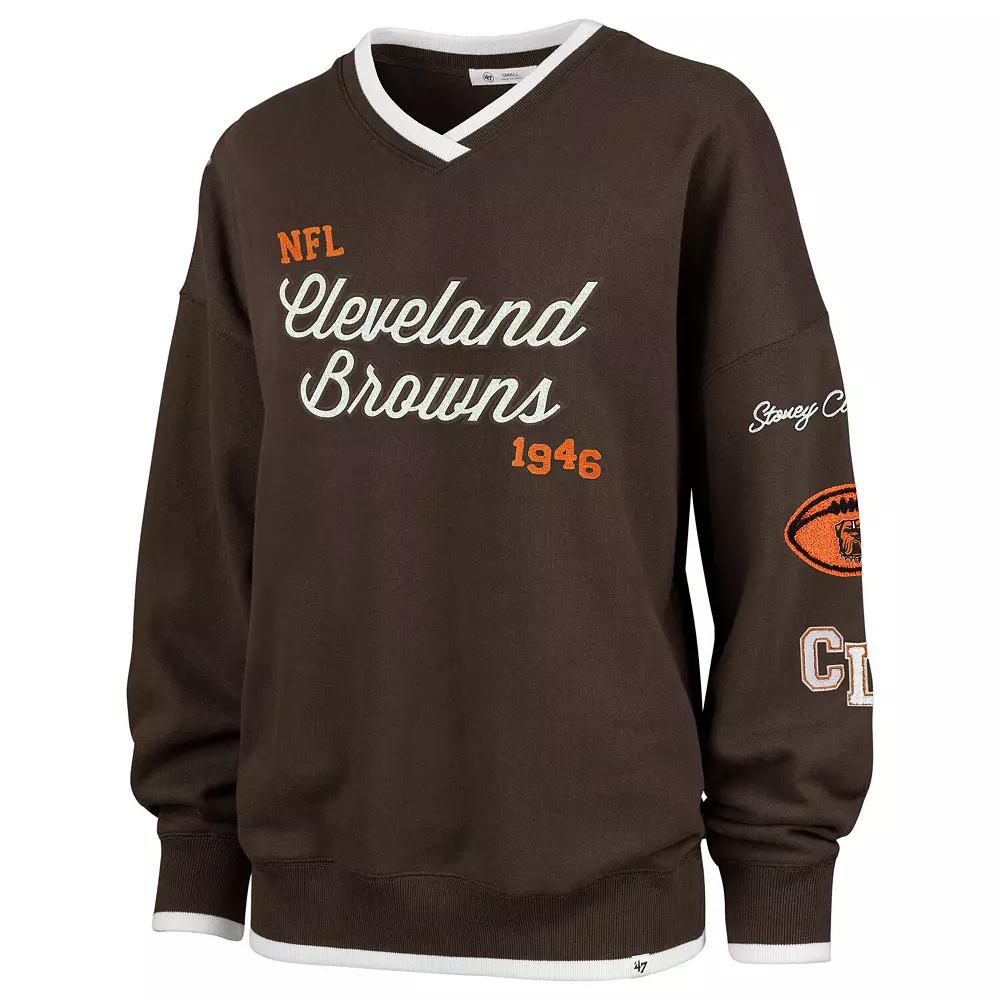 Women's Stoney Clover Lane x '47 Brown Cleveland Browns Eighties Pullover Sweatshirt, Size: Small Product Image
