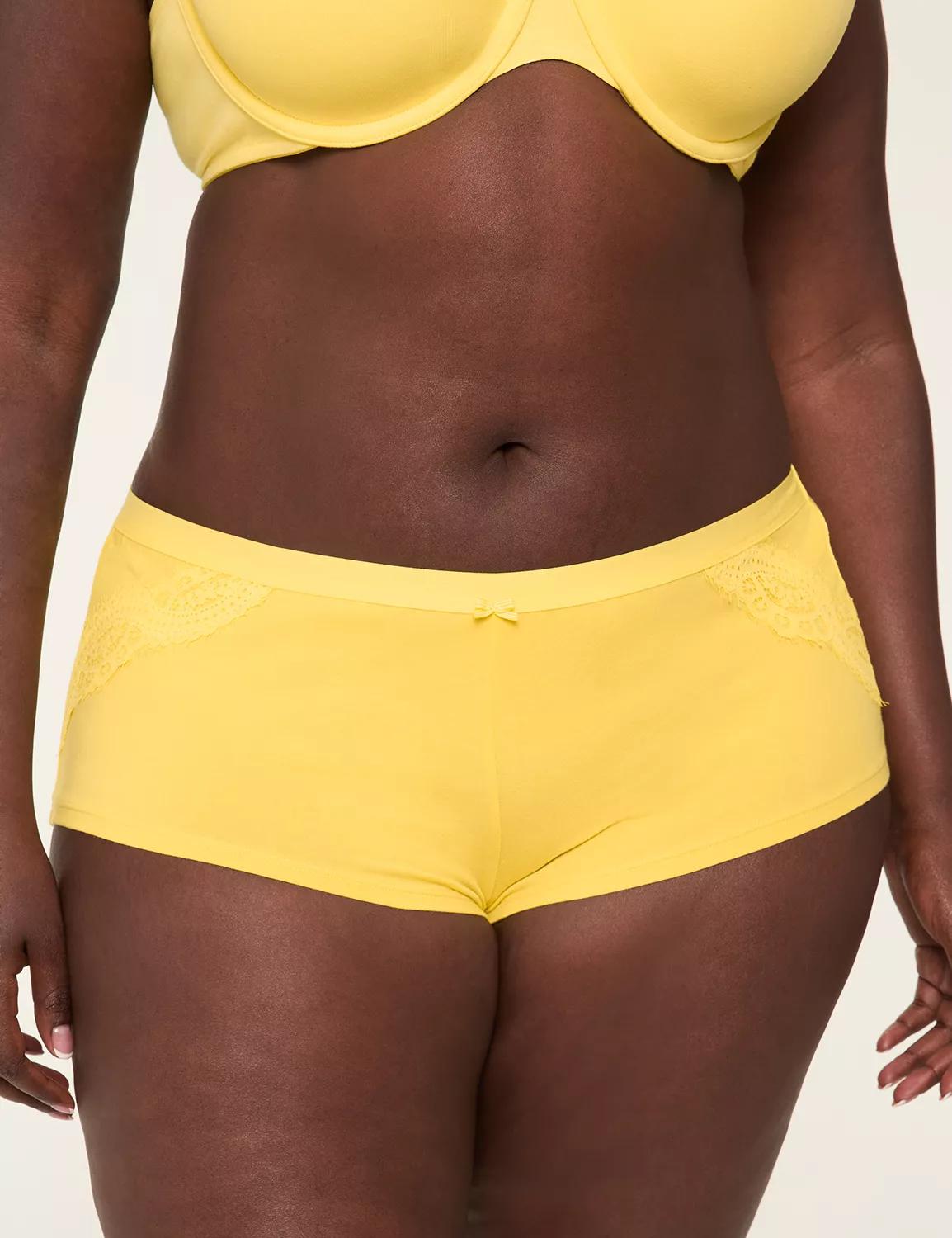 Cotton Boyshort Panty With Lace Trim Product Image