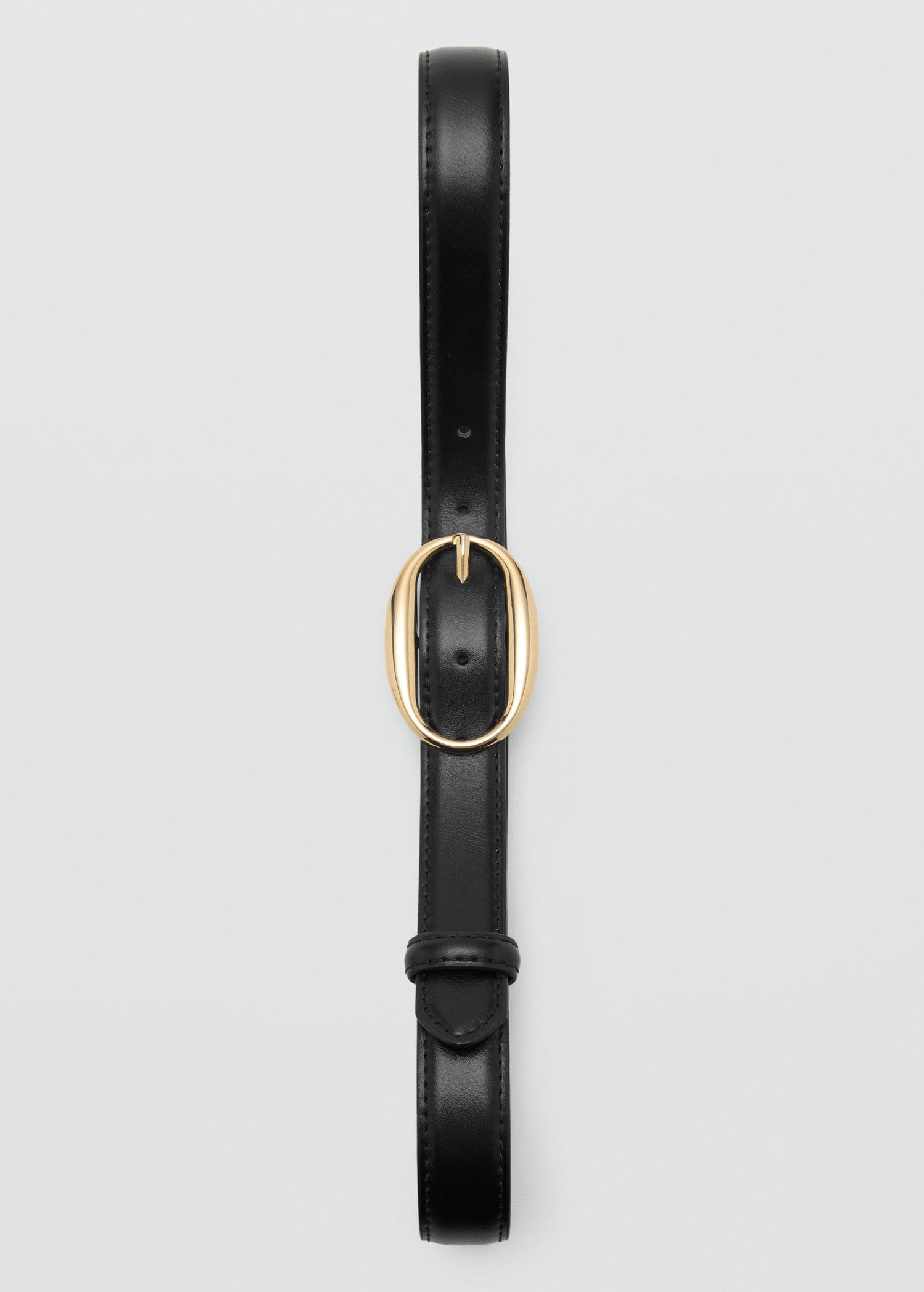 Oval buckle belt - Women | MANGO USA Product Image