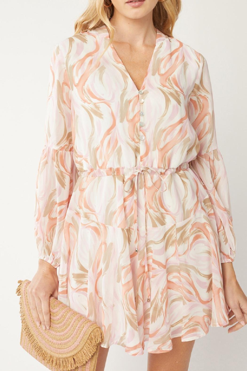 Printed Waist Tie Dress Product Image