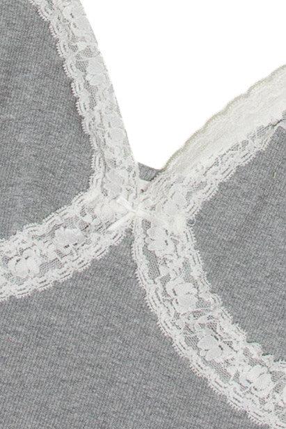 Grey Lace Trim Cami Product Image