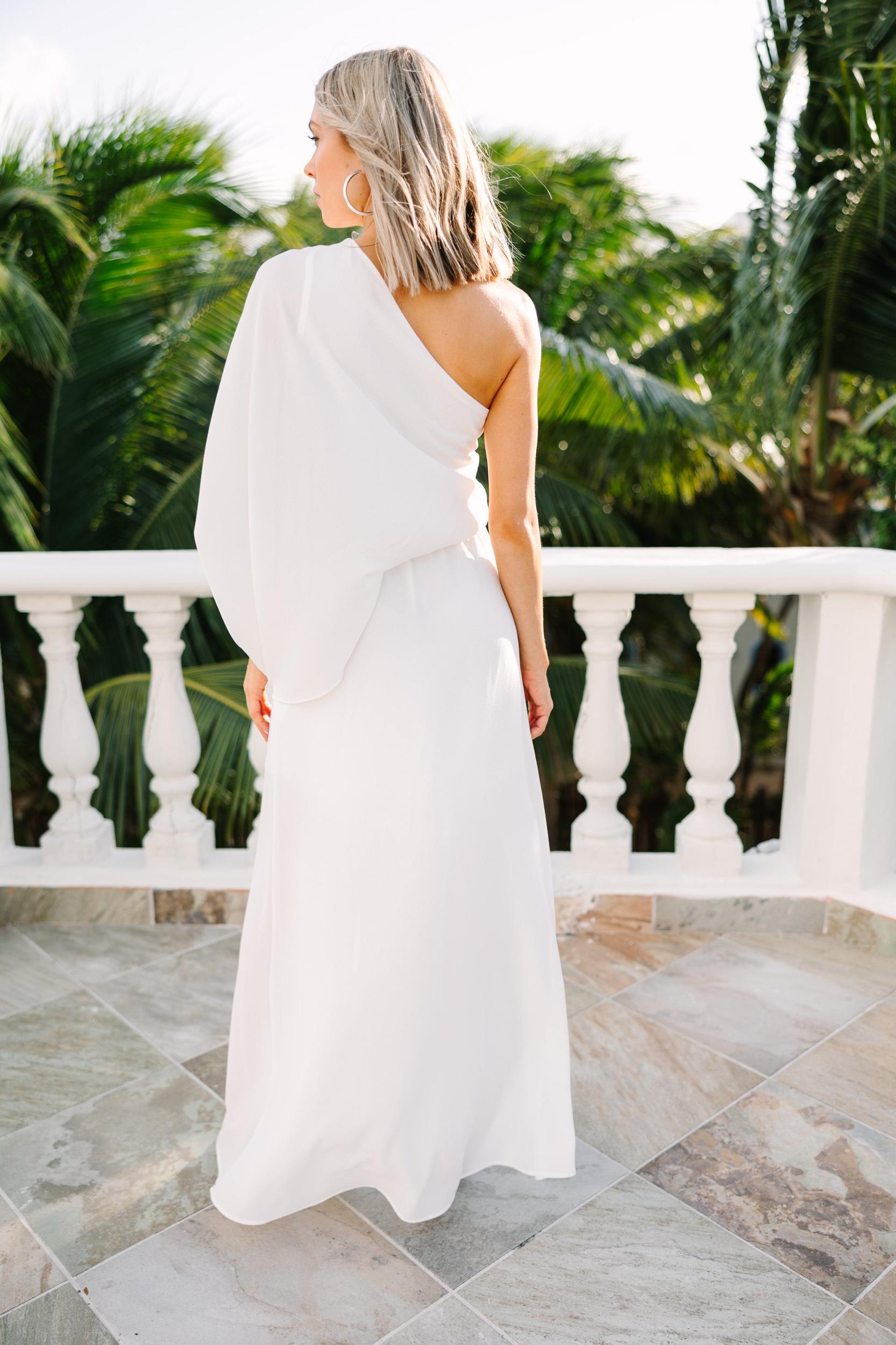 Feeling Like A Goddess White One Shoulder Maxi Dress Female Product Image