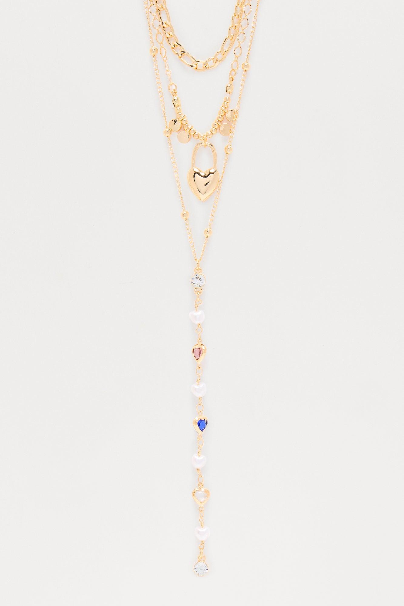 All The Lovely Layered Lariat Necklace - Gold Product Image
