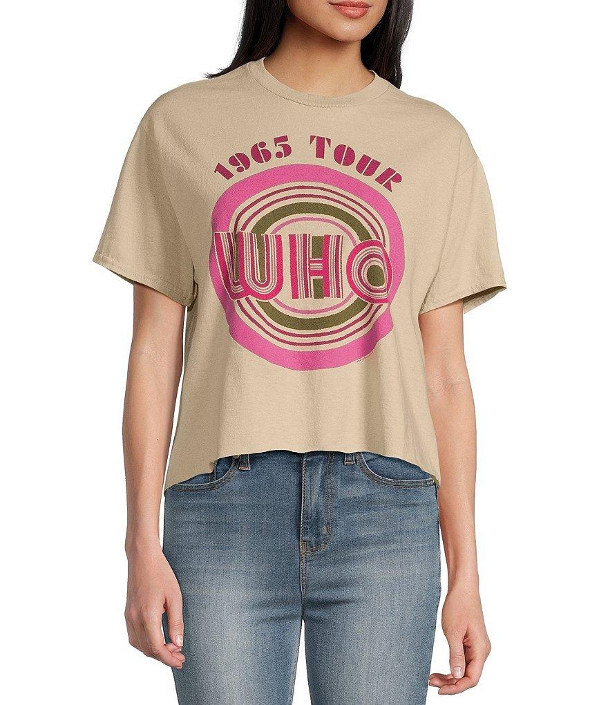 Junk Food Crewneck Short Sleeve The Who 1965 Tour Cropped T-Shirt Product Image