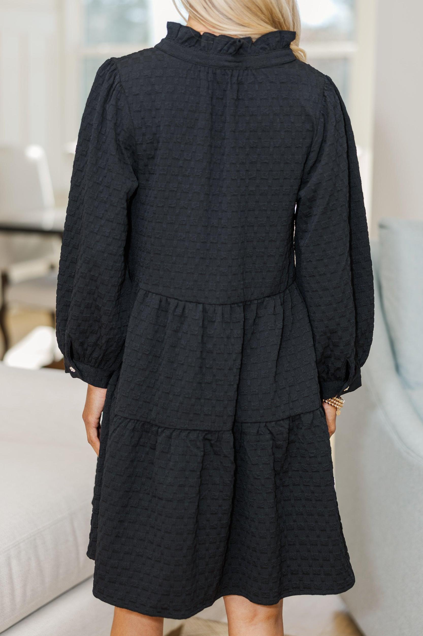 NURSING COLLECTION: All Up To You Black Textured Dress Female Product Image