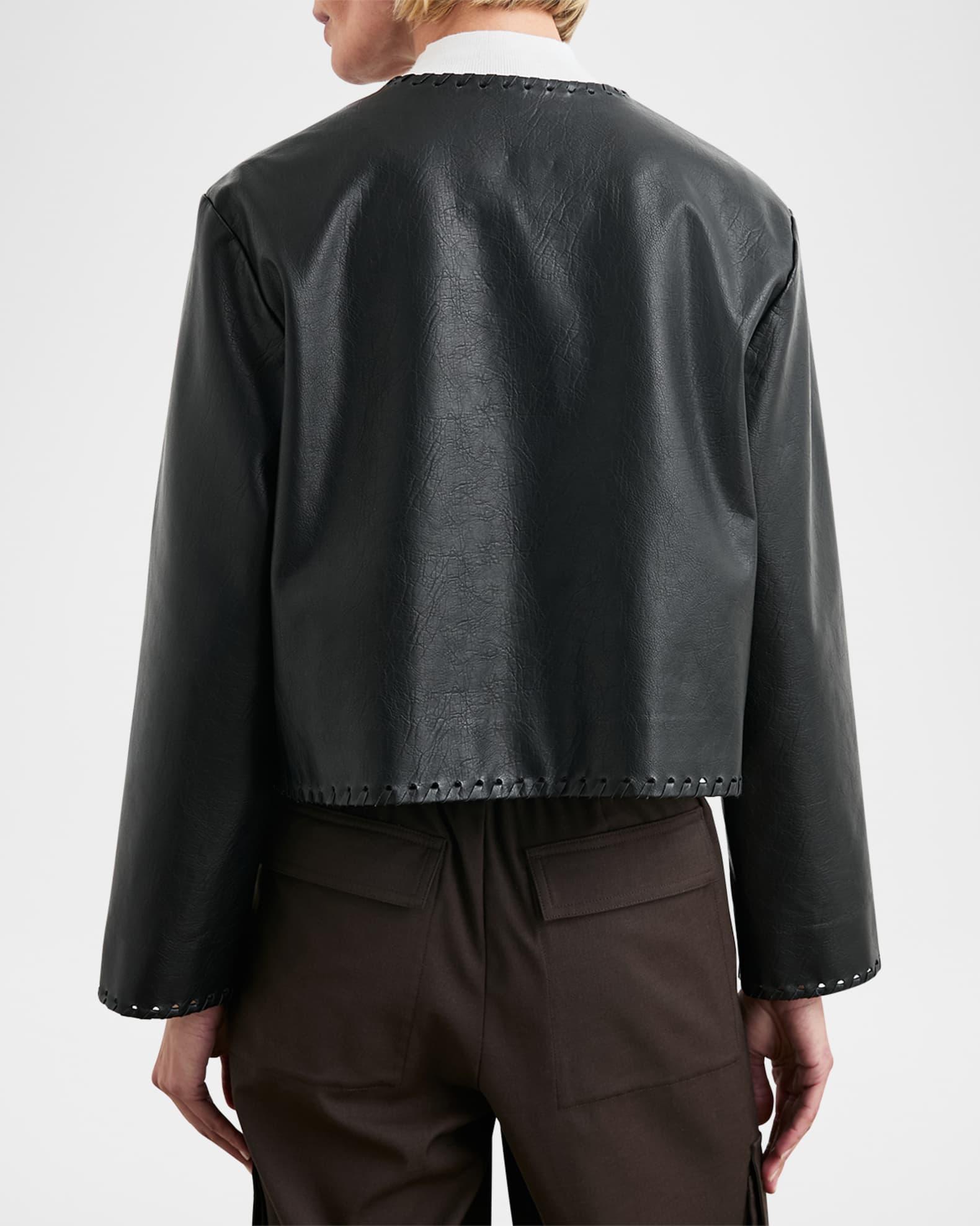 Nevina Whipstitch Faux Leather Jacket  Product Image