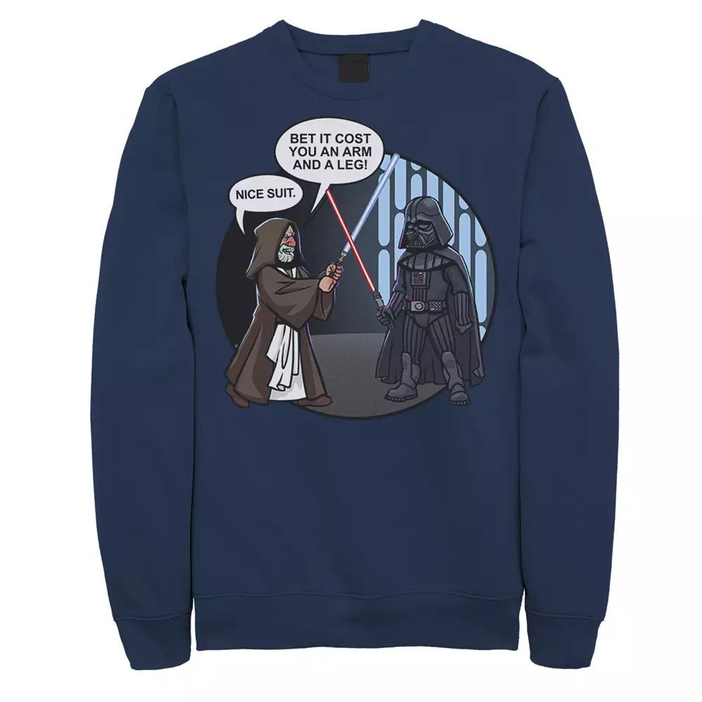 Men's Star Wars Vader And Obi-Wan Nice Suit Text Sweatshirt,  Product Image