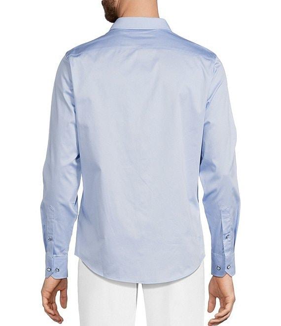 Murano Slim Fit Solid Sateen Long Sleeve Woven Shirt Product Image