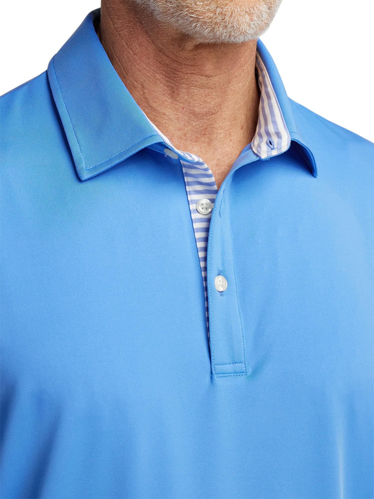 Performance Blend Three Button Polo - Blue Product Image