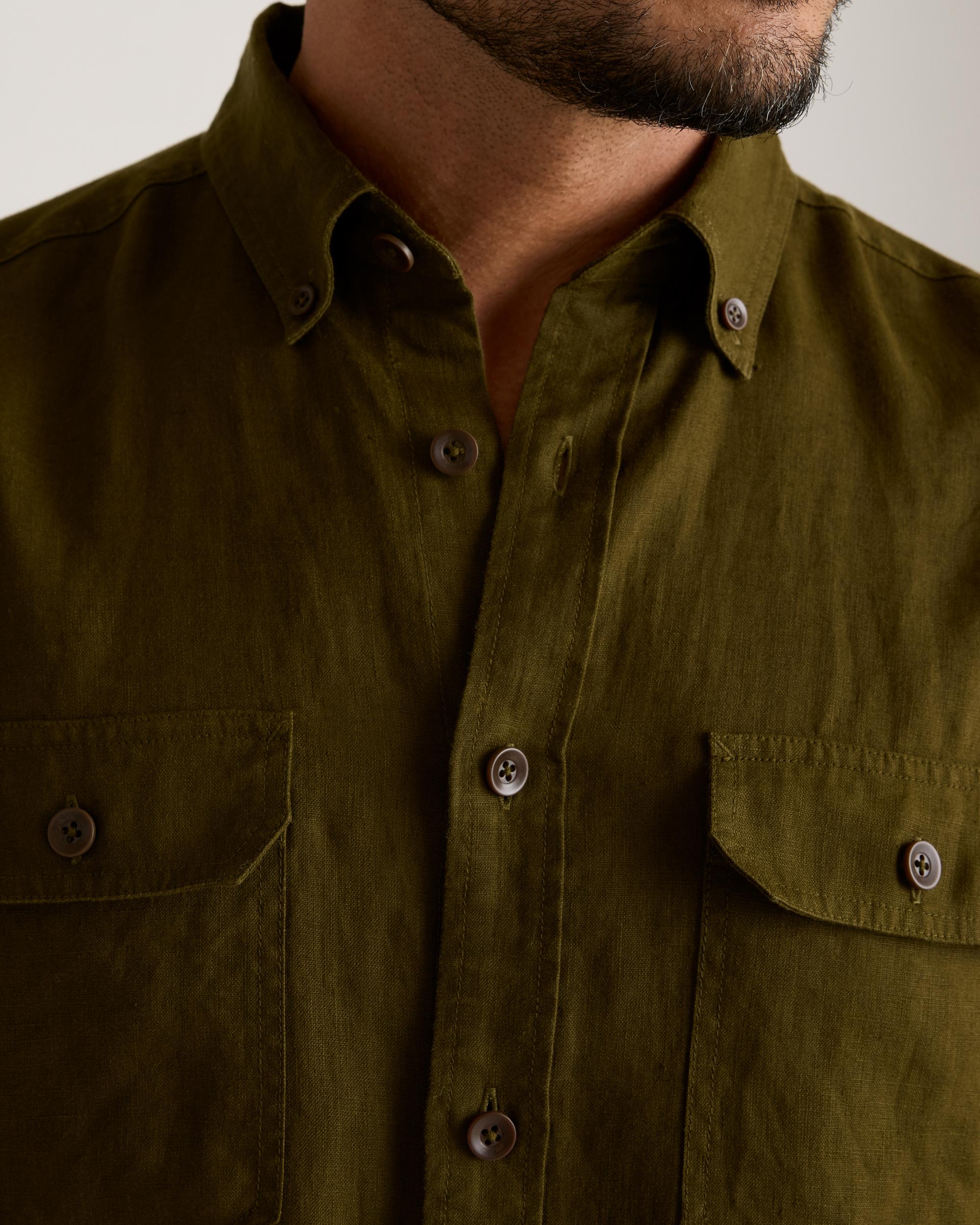 Quince | Men's 100% European Linen Utility Shirt Product Image
