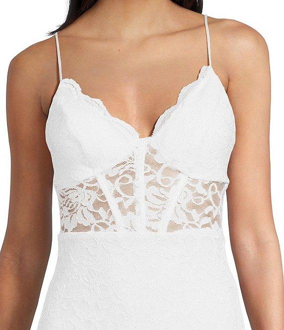 B. Darlin Glitter Lace Corset Bodice Bodycon Mini Dress Product Image