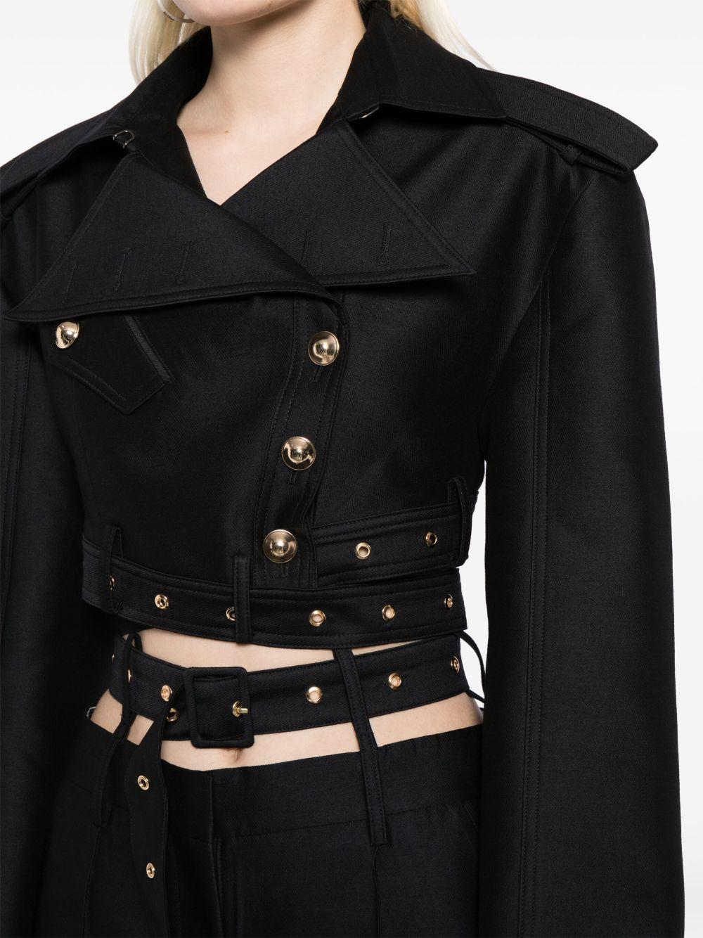 belted cropped jacket Product Image