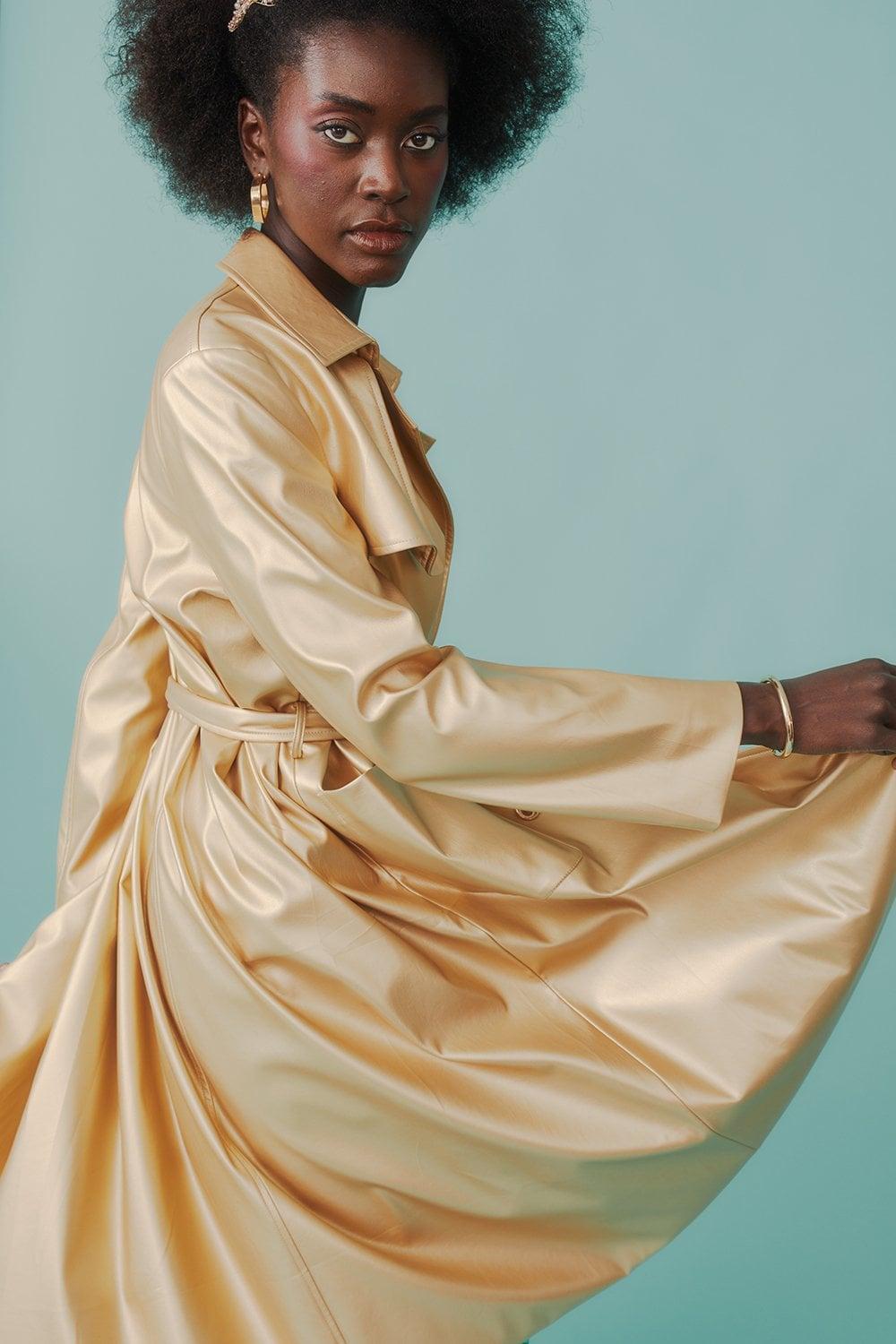 Mongolian Fur Trench Coat Product Image