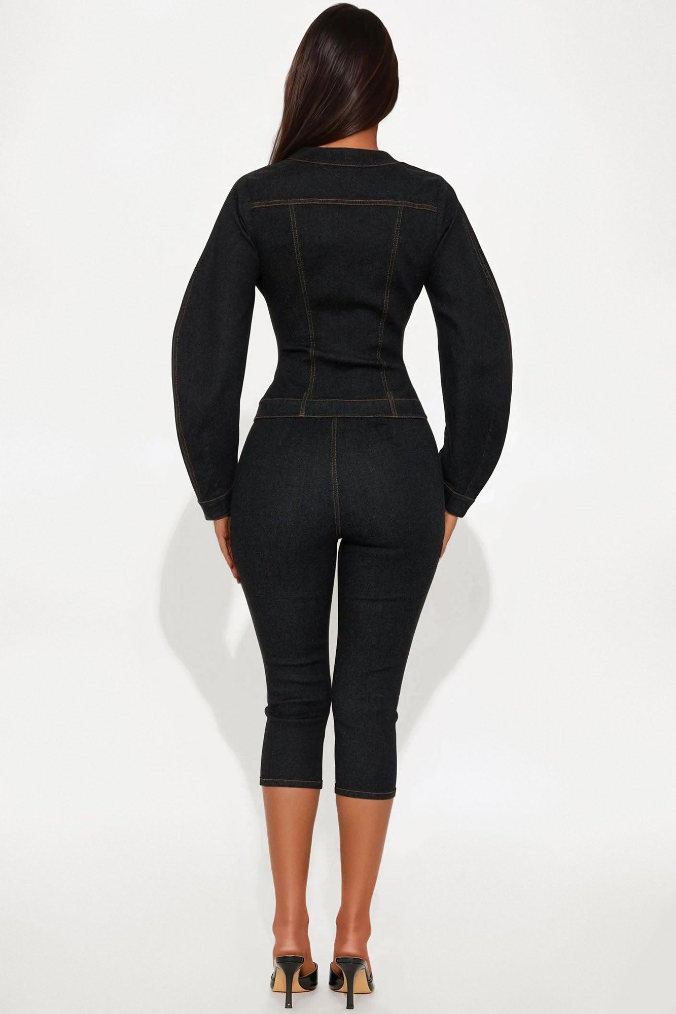 Evelyn Denim Capri Set - Dark Wash Female Product Image