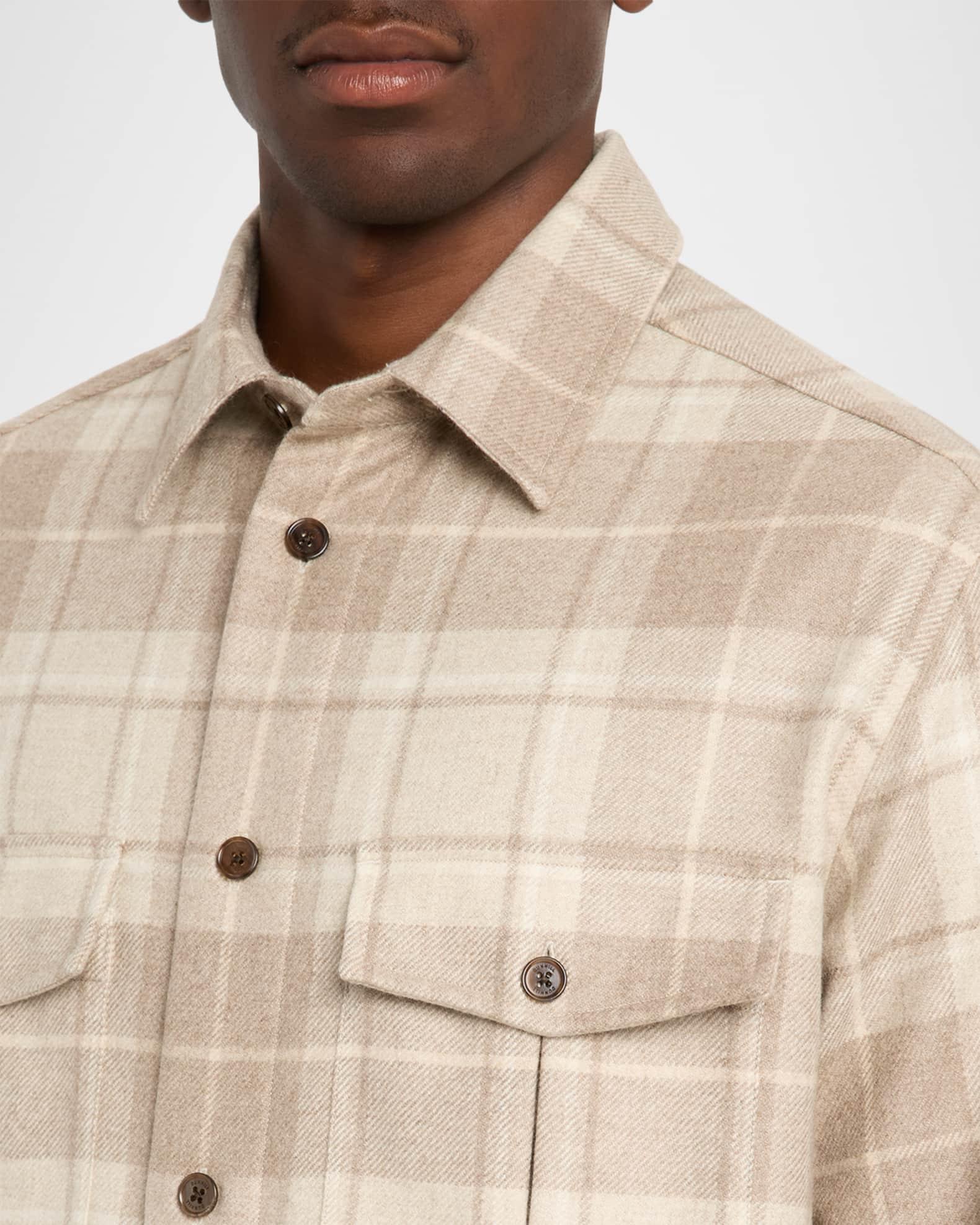Men's Tartan Plaid Cashmere Overshirt Product Image