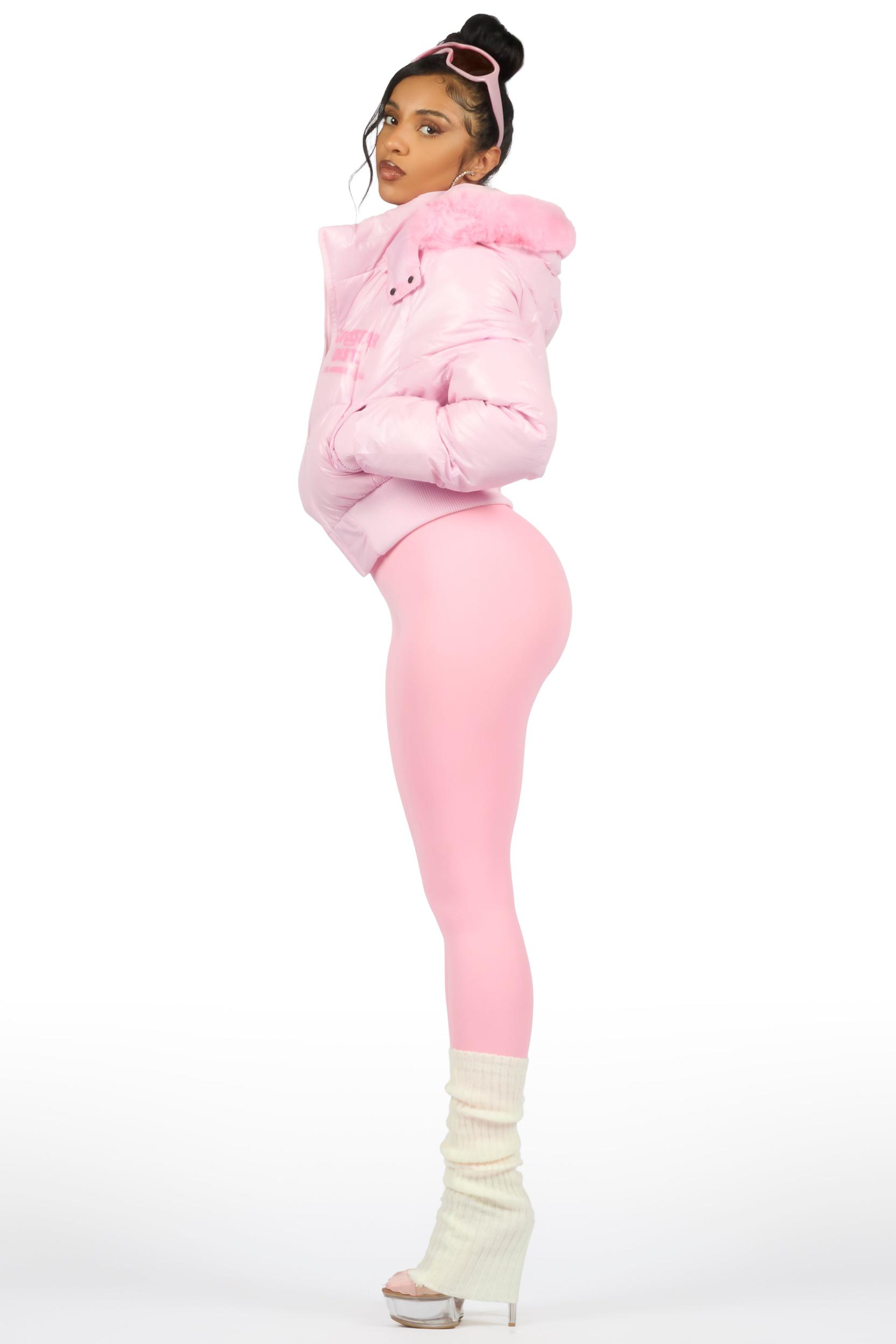 Moncia Pink Puffer Jacket Female Product Image