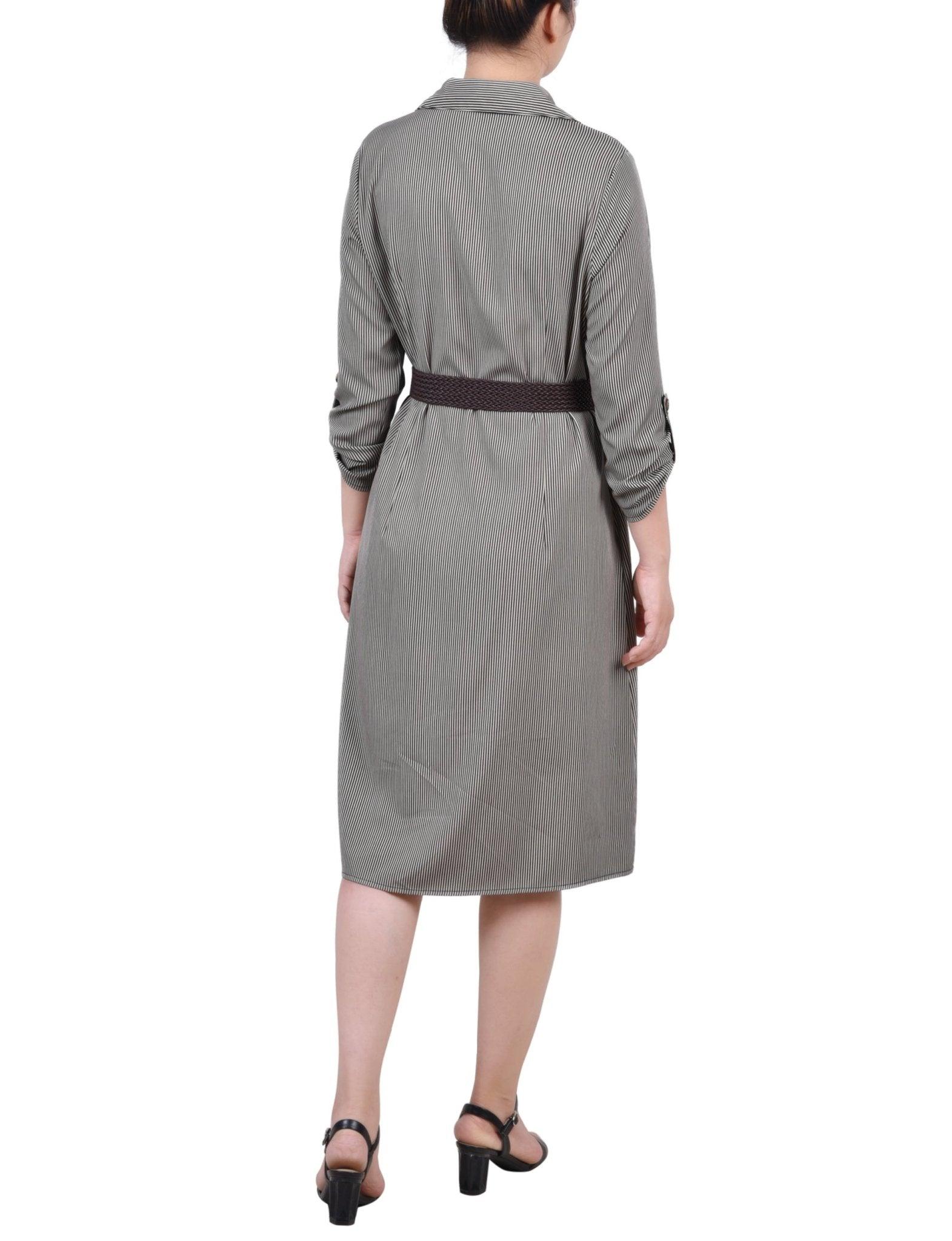 Dynamic Torterella 3/4 Roll Tab Sleeve Shirtdress - Petite Product Image