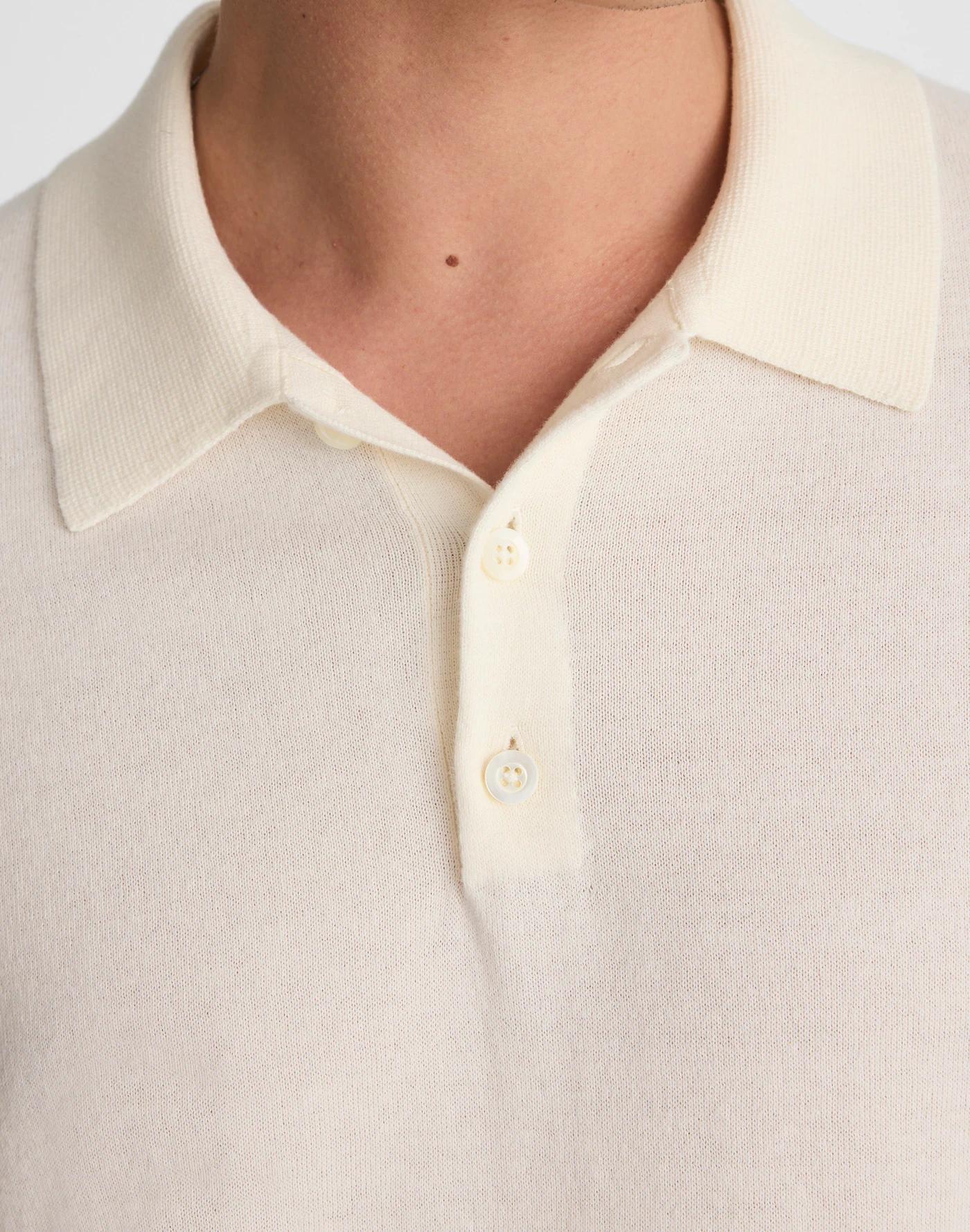 Three-Button Sweater Polo Shirt Product Image