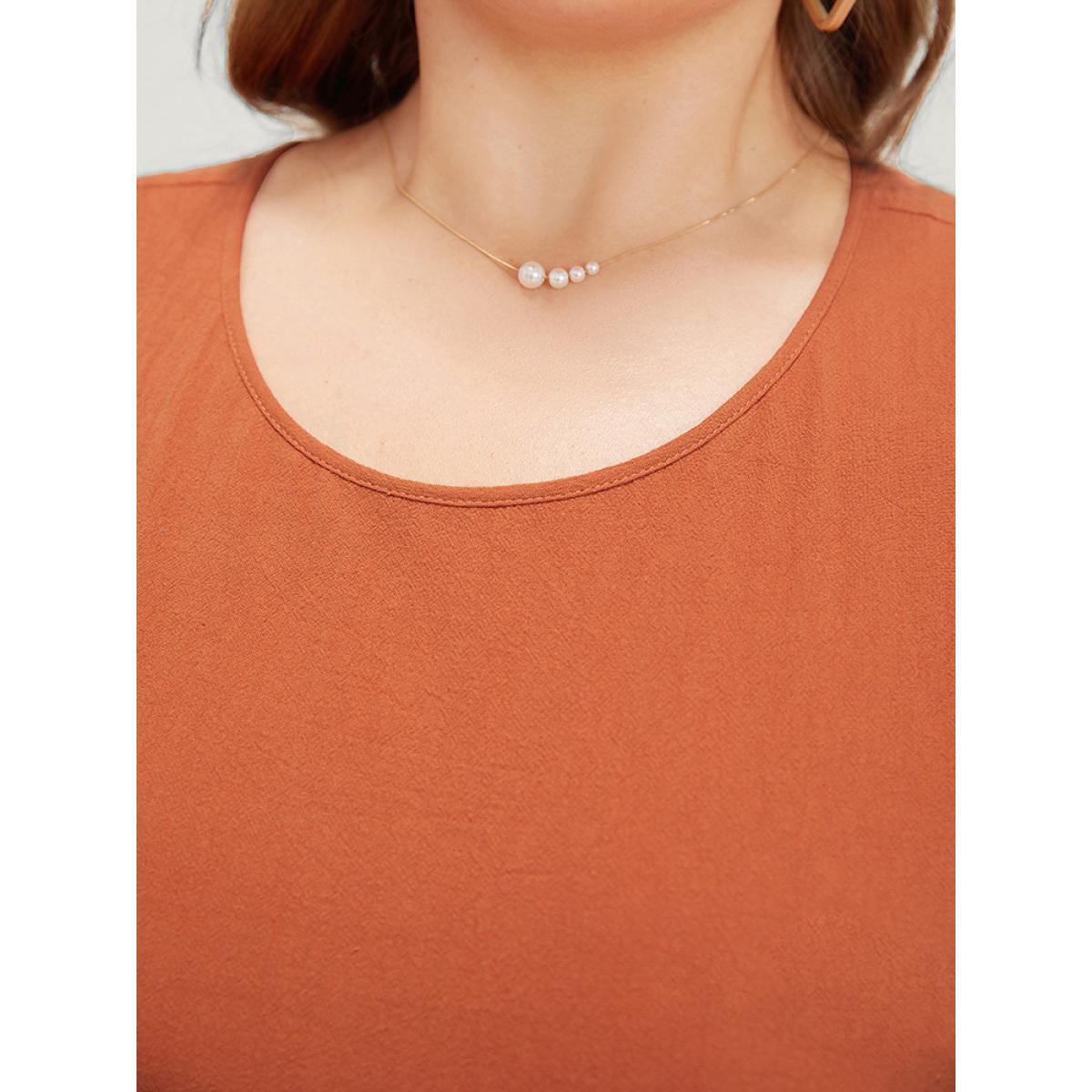 Plus Size OrangeRed Plain Pocket Zipper Patchwork Tank Jumpsuit Women Casual Sleeveless Round Neck Dailywear Loose Jumpsuits BloomChic 22-24/3X Product Image