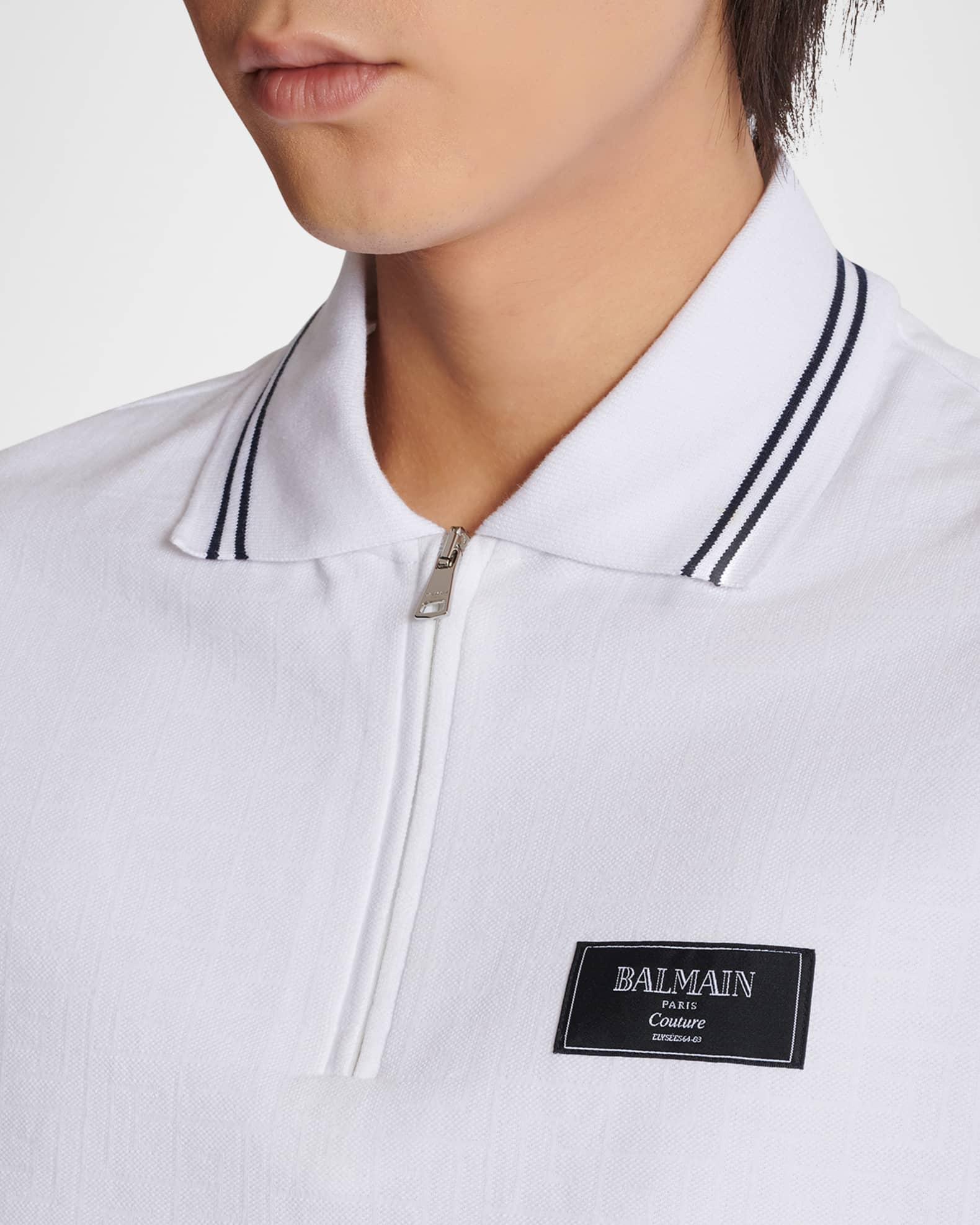 Men's Monogram Zip Polo Shirt Product Image