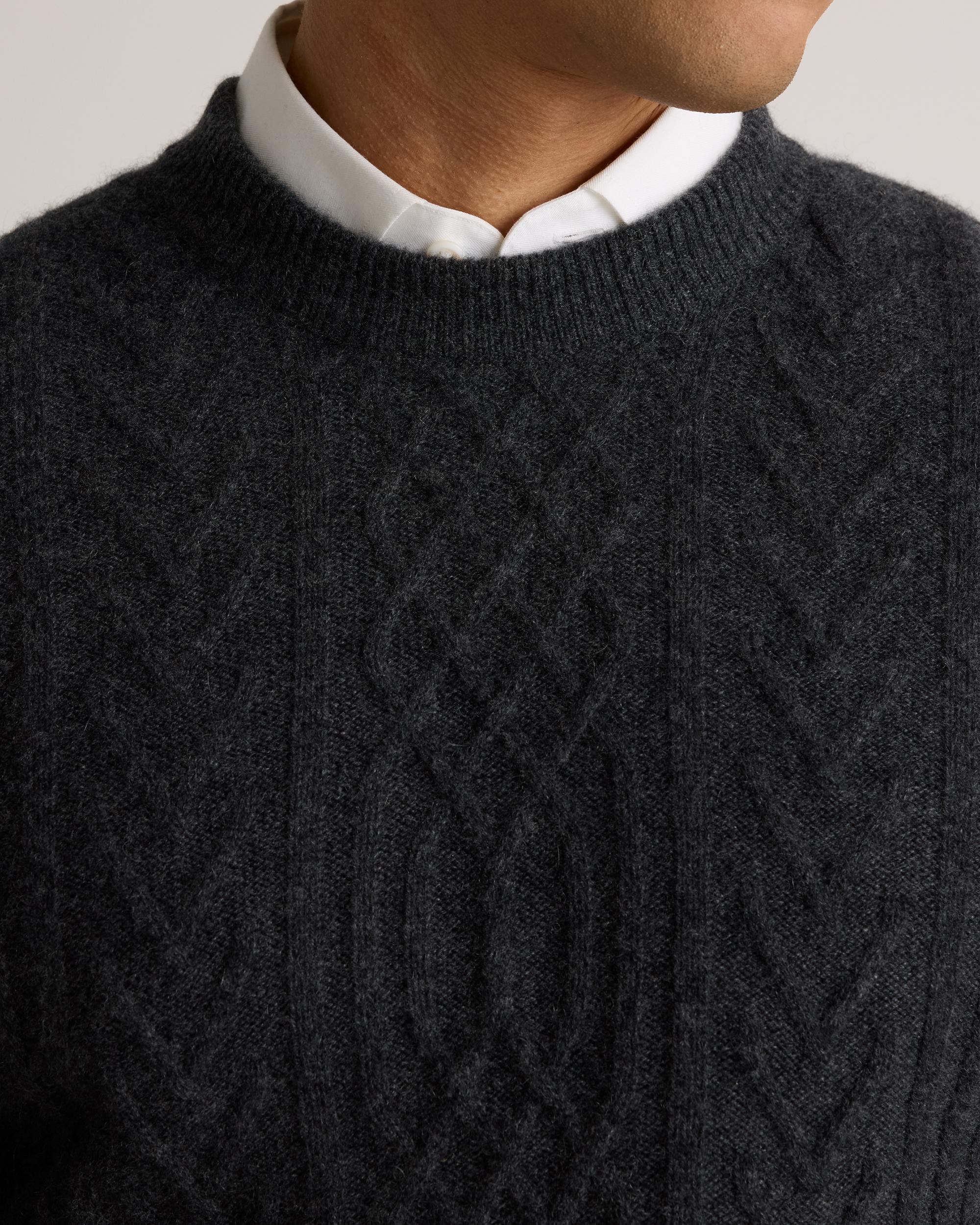 Quince | Men's Mongolian Cashmere Cable Crewneck Sweater Product Image