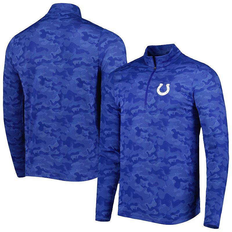 Men's Antigua Royal Indianapolis Colts Brigade Quarter-Zip Sweatshirt,  Product Image