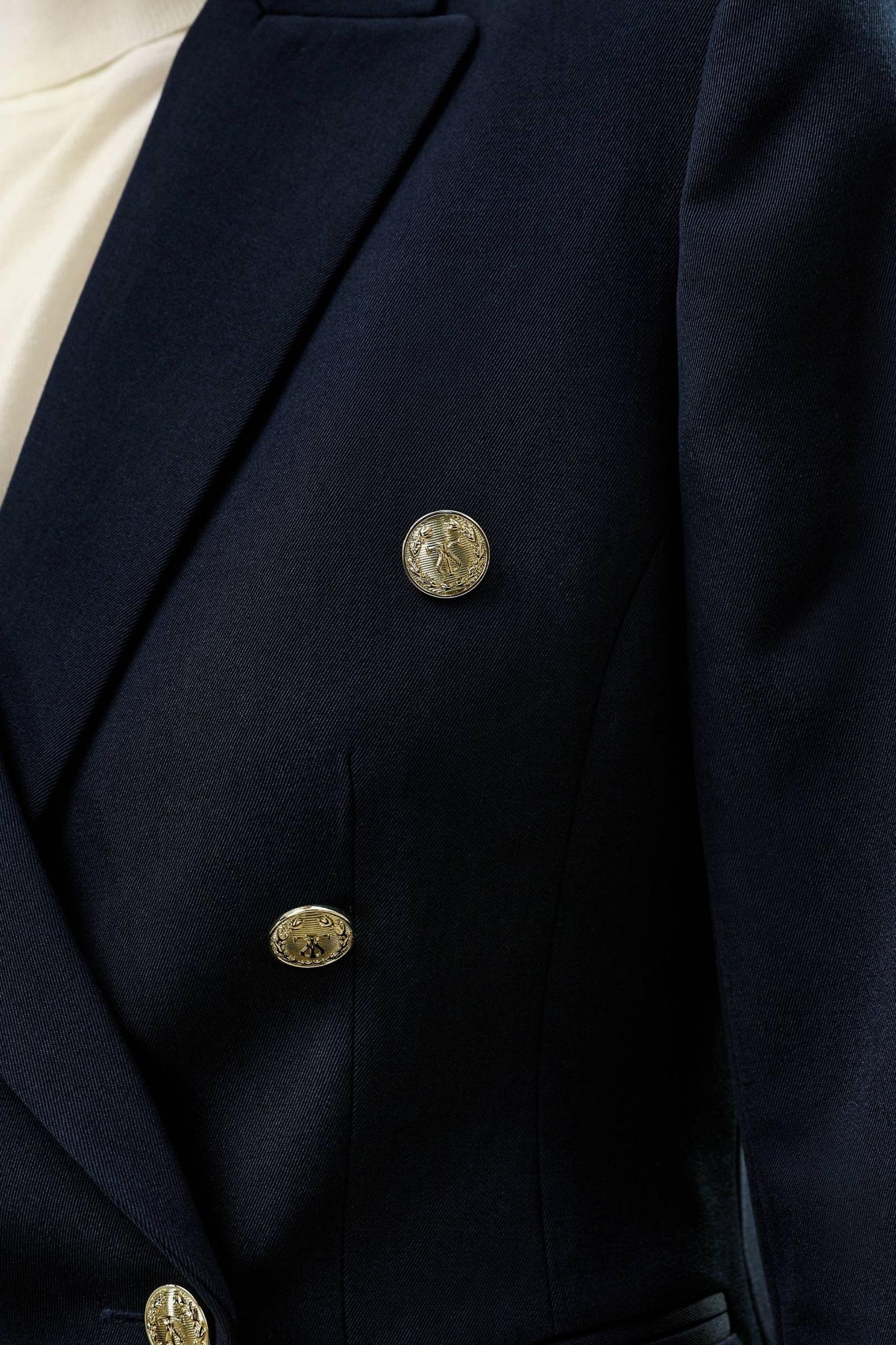 LILYSILK Woolen Blazer for Women Navy Blue Wool Wardrobe Must-Have Double-Breasted Blazer 12 Product Image