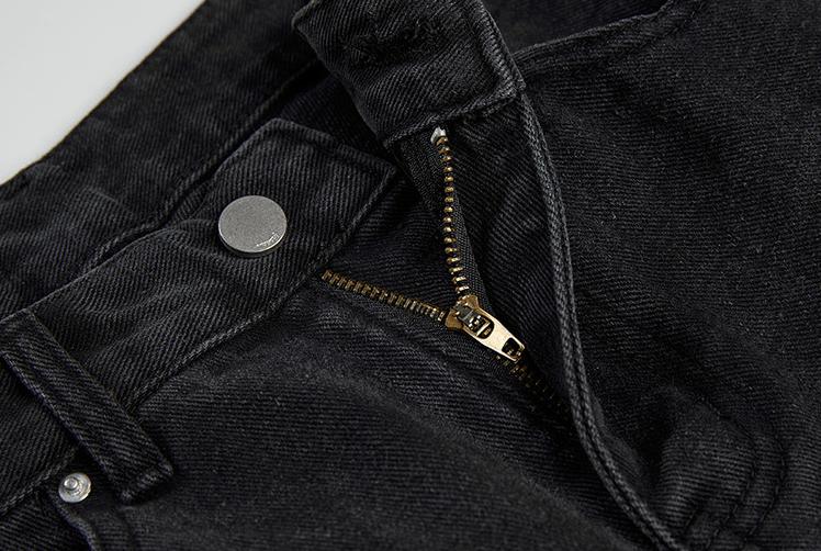 RT No. 3155 WASHED BLACK WIDE STRAIGHT PANTS Product Image