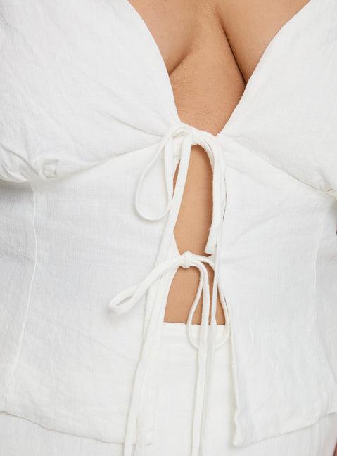 Wilhelmina Blouse Top White Curve Product Image